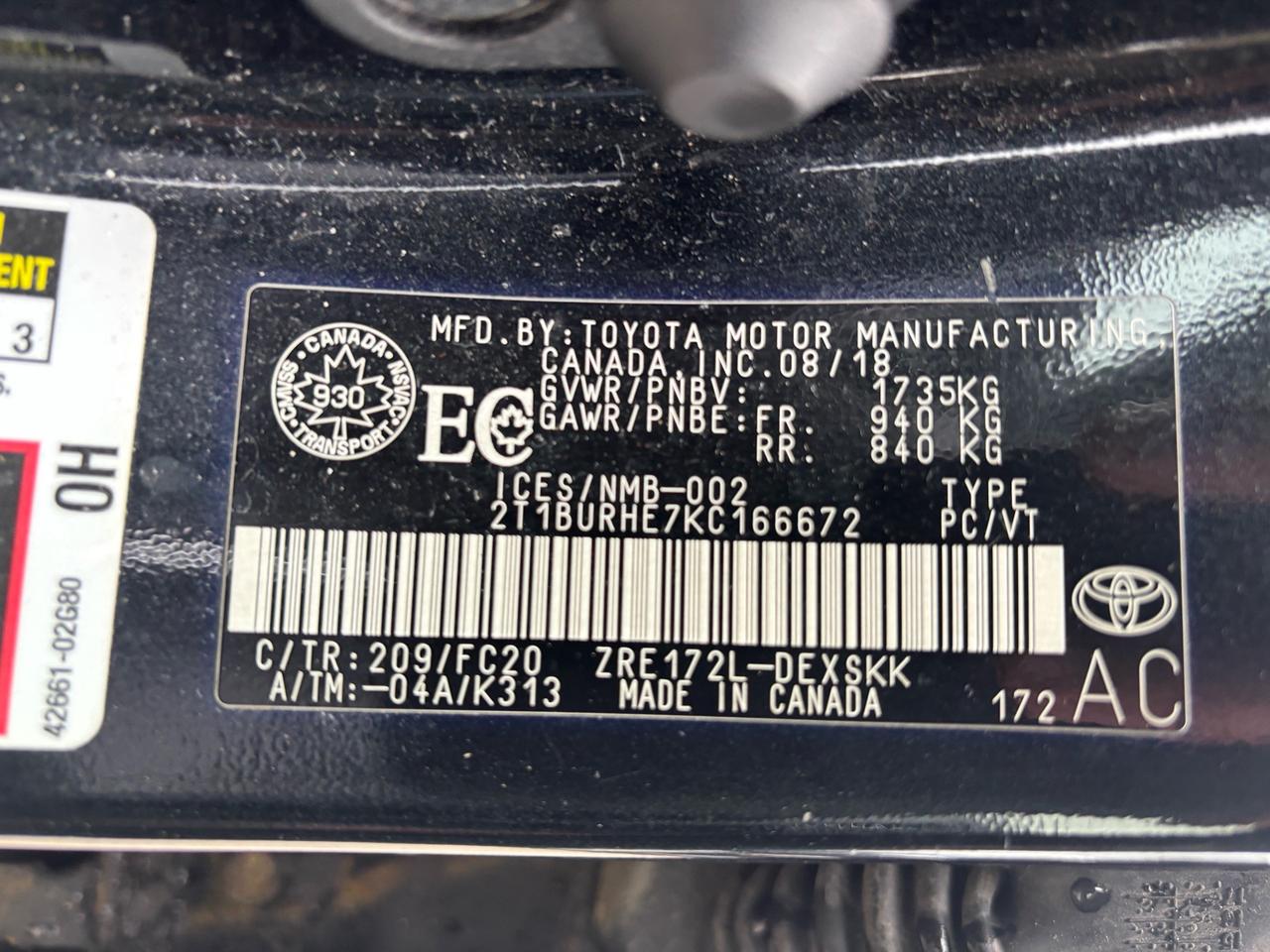 2019 Toyota Corolla SE Leather, Sunroof Photo