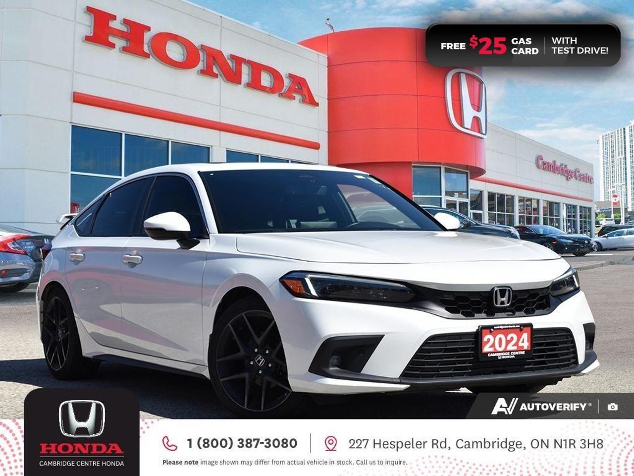 <p><span style=color:rgb( 0 , 0 , 0 )><strong>GREAT CIVIC FEATURING MANUAL TRANSMISSION! HONDA CERTIFIED USED VEHICLE!</strong></span></p><p><span style=color:rgb( 0 , 0 , 0 )>2024 Honda Civic Sport Touring Hatchback featuring six speed manual transmission, five passenger seating, </span><span style=color:rgb( 34 , 34 , 34 )>remote engine starter, rearview camera with dynamic guidelines, power sunroof, </span><span style=color:rgb( 0 , 0 , 0 )>Apple CarPlay and Android Auto connectivity, ECON mode, Bluetooth, AM/FM audio system with two USB inputs, GPS navigation, Satellite radio equipped, steering wheel mounted controls, cruise control, air conditioning, dual climate zones, heated front seats, 12V power outlet, proximity key entry, push button start, power mirrors, power locks, power windows, 60/40 split fold-down rear seatback, Anchors and Tethers for Children (LATCH), The Honda Sensing Technologies - Adaptive Cruise Control, Forward Collision Warning system, Collision Mitigation Braking system, Lane Departure Warning system, Lane Keeping Assist system and Road Departure Mitigation system, remote keyless entry, auto-on/off headlights, electronic stability control and anti-lock braking system.Contact Cambridge Centre Honda for special discounted finance rates, as low as 8.99%, on approved credit from Honda Financial Services.</span></p><p><span style=color:rgb( 255 , 0 , 0 )><strong>FREE $25 GAS CARD WITH TEST DRIVE!</strong></span></p><p><span style=color:rgb( 0 , 0 , 0 )>Our philosophy is simple. We believe that buying and owning a car should be easy, enjoyable and transparent. Welcome to the Cambridge Centre Honda Family! Cambridge Centre Honda proudly serves customers from Cambridge, Kitchener, Waterloo, Brantford, Hamilton, Waterford, Brant, Woodstock, Paris, Branchton, Preston, Hespeler, Galt, Puslinch, Morriston, Roseville, Plattsville, New Hamburg, Baden, Tavistock, Stratford, Wellesley, St. Clements, St. Jacobs, Elmira, Breslau, Guelph, Fergus, Elora, Rockwood, Halton Hills, Georgetown, Milton and all across Ontario!</span></p>