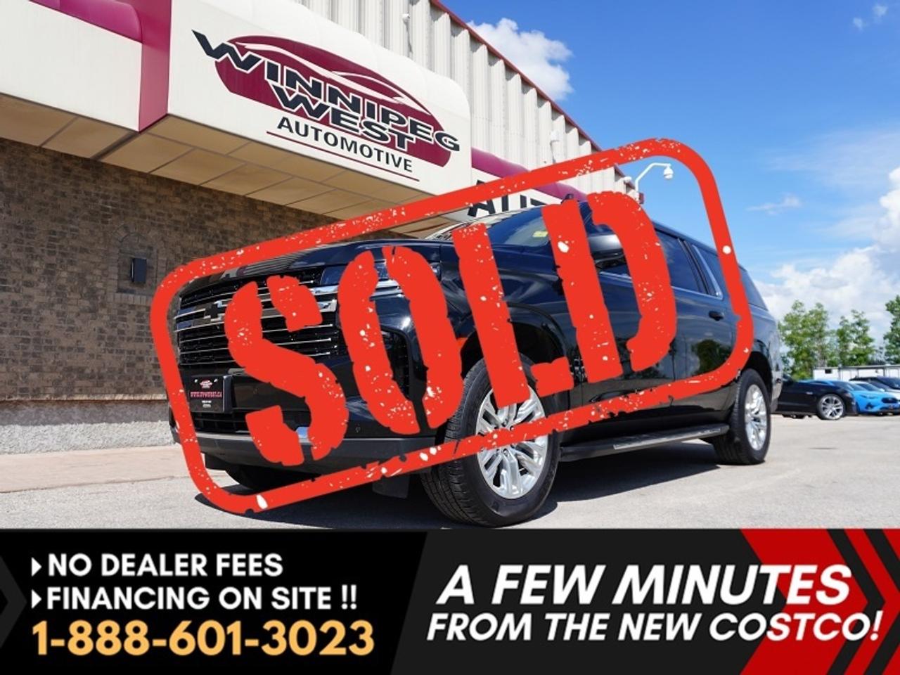 *** Dealer arranged financing on site! Quick, Simple,  no calls or waiting on bank appointments required!! Drive away today ***   NO ADMINISTRATION FEES!!*** 

Ultra rare Duramax Diesel Suburban. Meticulously kept impeccable interior! Stunning Jet Black leather seats, massive 10.2 in. touchscreen display and premium Bose speaker system are just some of the impressive high-end features included.

Only 55,000 kilometers, excellent history, and in outstanding condition. With enough room for the whole family and the efficiency of a diesel, this is the ultimate long-distance cruiser. Extended comprehensive warranty is available for total peace of mind.

Features and highlights
- Automatic Emergency Braking
- Lane Keep Assist with Lane Departure Warning
- Front and Rear Park Assist
- Trailering Equipment
- Hitch Guidance
- Chevrolet Infotainment 3 Premium: 10.2-inch Screen with Google Built-in
- Wireless Apple CarPlay and Android Auto
- Remote Vehicle Starter
- 10-Way Power Front Seats
- Heated Front Seats
- Bose Speaker System
- Wireless Phone Charging
- Tri-Zone Automatic Climate Control
- Front Bucket Seats
- Power Door Locks with Lockout Protection
- Hands-Free Power Programmable Liftgate
- LED Headlamps
- Assist Steps
- Deep-Tinted Rear Glass
- Acoustic Laminated Glass
- Rainsense Automatic Wipers
- HD Surround Vision
- Heated Steering Wheel
- Power Tilt and Telescopic Steering Column
- Memory Settings
- Heated Second-Row Outboard Seats
- Power Release Second-Row Bucket Seats
- Power Folding Third-Row Bench Seat
- Rear Pedestrian Alert
- Power-Folding Exterior Mirrors
- Lane Change Alert with Side Blind Zone Alert
- Rear Cross Traffic Alert
- Second-Row Bucket Seats 
- Black Bowtie Emblems 
- Black Nameplates
- GVWR 3493 KG (7700 LBS)

Comes with a Manitoba Safety Certification, and we have many Extended Powertrain warranties available on your vehicle purchase up to 10-year coverage (on eligible vehicles see dealer for details). Financing on site with Zero down financing OAC. Trades accepted. View at Winnipeg West Automotive Group, 5195 Portage Ave. (only a couple of minutes past the new Costco) Dealer permit # 6007, This Car is located in Winnipeg Manitoba,  however we can have it shipped anywhere in North America relatively inexpensively.