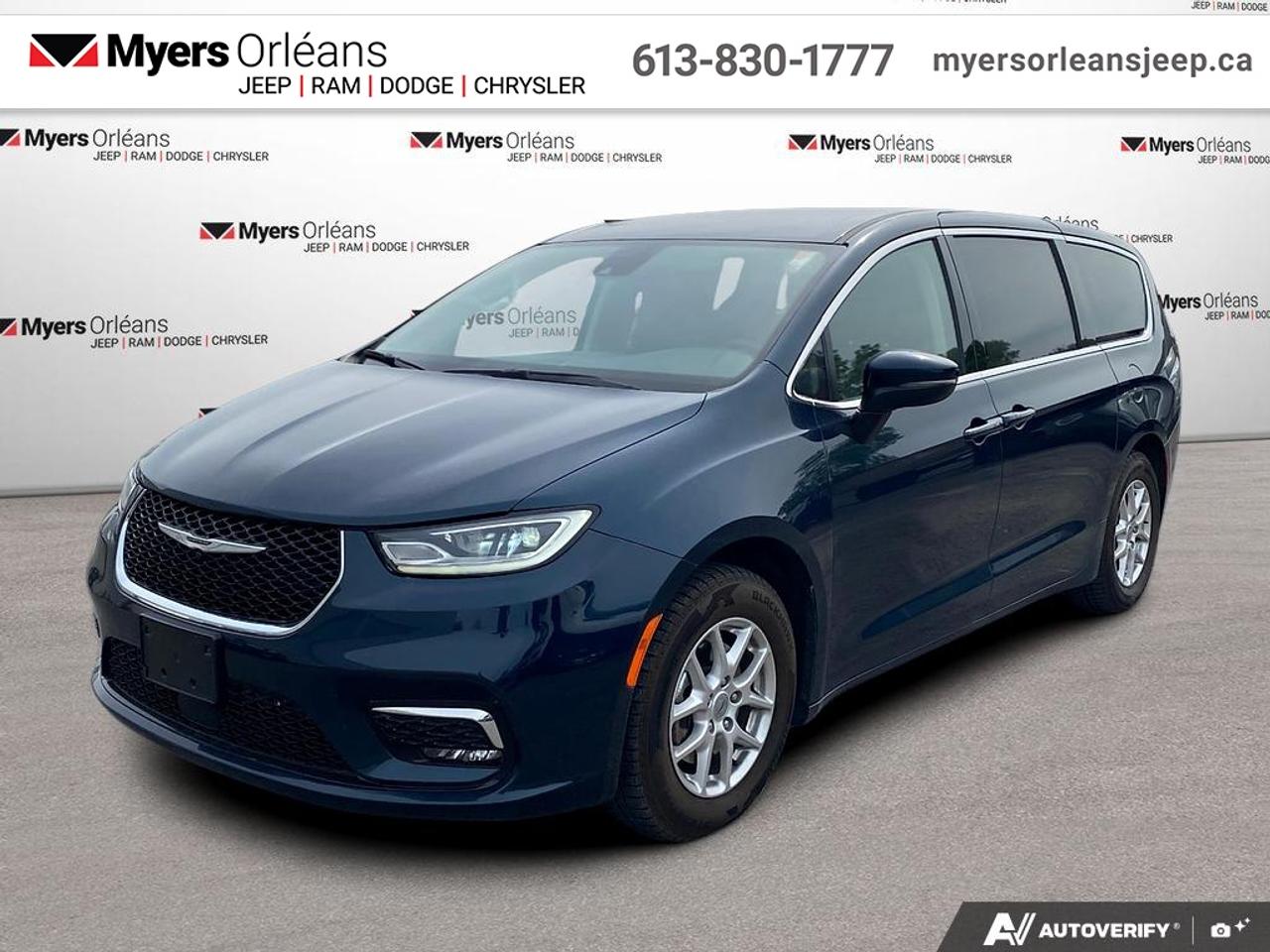 <b>Apple CarPlay,  Android Auto,  360 Camera,  Synthetic Leather Seats,  Heated Seats!</b><br> <br>  Compare at $28558 -  is just $27998! <br> <br>This Chrysler Pacifica is a top-rated minivan thanks to excellent safety, flexibility, utility, and upscale features. This 2023 Chrysler Pacifica is fresh on our lot in Orleans.<br> <br>Designed for the family on the go, this 2023 Chrysler Pacifica is loaded with clever and luxurious features that will make it feel like a second home on the road. Far more than your moms old minivan, this stunning Pacifica will feel modern, sleek, and cool enough to still impress your neighbors. If you need a minivan for your growing family, but still want something that feels like a luxury sedan, then this Pacifica is designed just for you.<br> <br>This van has 117,390 km. Its Fathom Blue Pea in colour. It has an Automatic transmission and is powered by a 287HP 3.6L V6 Cylinder Engine. <br> <br> Our Pacificas trim level is Touring L. This Pacifica Touring L steps things up with Caprice synthetic leather upholstery, Apple CarPlay and Android Auto connectivity, USB mobile projection and an 360 camera system, along with great standard features like power sliding doors, heated and power-adjustable front seats with lumbar support and cushion tilt, 2nd row captains chairs with 60-40 split bench 3rd row seats, a heated TechnoLeather leatherette steering wheel, adaptive cruise control, proximity keyless entry with remote engine start, and a power tailgate for rear cargo access. Additional features also include a 10.1-inch infotainment screen powered by Uconnect 5, dual-zone front climate control, blind spot detection, Park Assist rear parking sensors, lane keeping assist with lane departure warning, and forward collision warning with active braking. This vehicle has been upgraded with the following features: Apple CarPlay, Android Auto, 360 Camera, Synthetic Leather Seats, Heated Seats, Heated Steering Wheel, Power Liftgate.<br> To view the original window sticker for this vehicle view this <a href=http://www.chrysler.com/hostd/windowsticker/getWindowStickerPdf.do?vin=2C4RC1BG9PR567631 target=_blank>http://www.chrysler.com/hostd/windowsticker/getWindowStickerPdf.do?vin=2C4RC1BG9PR567631</a>. <br/><br> <br>To apply right now for financing use this link: <a href=https://www.myersorleansjeep.ca/apply-for-financing/ target=_blank>https://www.myersorleansjeep.ca/apply-for-financing/</a><br> <br/>Buy this vehicle now for the lowest weekly payment of <b>$84.75</b> with $0 down for 96 months @ 5.99% APR O.A.C. ( Plus applicable taxes - Plus applicable fees / Total Obligation of $35256 ). See dealer for details. <br><br>The road to new driving experiences begins in our inventory, where youll find an incredible array of brand-new cars, trucks, minivans, and SUVs, including two of our bestselling models, the Dodge Ram 1500 and the Dodge Grand Caravan. If you want to know what the cutting edge of automotive technology looks like, all you have to do is visit Myers Orleans Jeep! Each model comes loaded with the convenient features and cool technology that help make every trip memorable. Looking for additional everyday luxury at a price thats incredibly wallet-friendly? Choose from our selection of quality pre-owned models! If you can think of a road, our friendly and knowledgeable sales team will help you find the perfect vehicle to drive it.<br><br>We may be a well-established dealership thats been part of the community for many years, but that doesnt mean were stuck in the past! At Myers Orleans Jeep, were proud to provide a fresh, modern approach to car buying. Using our array of online tools, you can browse our extensive inventory, schedule a service appointment, order parts, and even apply for credit from wherever youve got a connection. Our goal is to create relationships that will last, and we know that the best way to do this is by providing a dealership experience thats based on honesty, transparency, trust, and a commitment to customers. Stop by today and discover all the ways we go above and beyond for you.<br><br> Come by and check out our fleet of 30+ used cars and trucks and 70+ new cars and trucks for sale in Orleans.  o~o