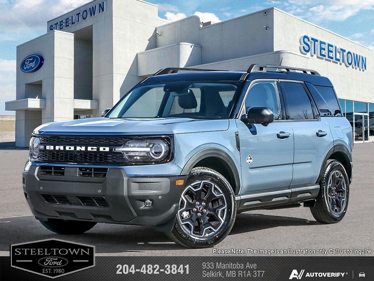 <b>Heated Steering Wheel,  Remote Start,  Fog Lamps,  Heated Seats,  Adaptive Cruise Control!</b><br> <br> <br> <br>We value your TIME, we wont waste it or your gas is on us!   We offer extended test drives and if you cant make it out to us we will come straight to you!<br> <br>The 2026 Ford Bronco Sport stands out with its confident presence, rugged design cues and ready-for-anything attitude. <br> <br>The 2026 Ford Bronco Sport combines rugged styling, modern tech and flexible utility to create a compact SUV that doesnt compromise on spirit. Inside, the cabin features quality materials, intuitive connectivity and thoughtful design to keep passengers comfortable and engaged. With its trail-ready attitude, confident presence and Fords heritage of capability, the Bronco Sport is built to carry your lifestyle forward.<br> <br>This Azure Grey Metallic SUV has an Automatic transmission and is powered by a 181HP 1.5L 3 Cylinder Engine. <br> <br> Our Bronco Sports trim level is Outer Banks. Inside, premium-trimmed heated sport contour seats, a power-adjustable drivers seat with memory, and a heated leatherette steering wheel deliver comfort and control for every journey. The intuitive SYNC 4 infotainment system with a 13.2-inch touchscreen, wireless Apple CarPlay and Android Auto, Alexa integration, and adaptive cruise control with stop-and-go ensure seamless connectivity and convenience on the road. Dual-zone automatic climate control, smart device remote start, and a proximity key with push-button ignition add everyday ease, while thoughtful touches like ambient lighting, premium interior accents, and ample cargo versatility enhance practicality. Outside, 18-inch ebony black-painted aluminum wheels, LED headlights, and black body trim create a bold and athletic presence complemented by off-road-ready features like all-season tires, a Terrain Management System with five G.O.A.T. modes, and part- and full-time four-wheel drive. Safety comes standard with Ford Co-Pilot360 technology, including BLIS with Cross-Traffic Alert, Pre-Collision Assist with Automatic Emergency Braking, Lane Keeping Assist, Rear Cross-Traffic Braking, and a rearview camera, providing confidence and peace of mind whether navigating city streets or taking the scenic route. This vehicle has been upgraded with the following features: Heated Steering Wheel, Remote Start, Fog Lamps, Heated Seats, Adaptive Cruise Control, Lane Keep Assist, Collision Mitigation.<br><br> View the original window sticker for this vehicle with this url <b><a href=http://www.windowsticker.forddirect.com/windowsticker.pdf?vin=3FMCR9CN1TRE41831 target=_blank>http://www.windowsticker.forddirect.com/windowsticker.pdf?vin=3FMCR9CN1TRE41831</a></b>.<br> <br>To apply right now for financing use this link: <a href=http://www.steeltownford.com/?https://CreditOnline.dealertrack.ca/Web/Default.aspx?Token=bf62ebad-31a4-49e3-93be-9b163c26b54c&La target=_blank>http://www.steeltownford.com/?https://CreditOnline.dealertrack.ca/Web/Default.aspx?Token=bf62ebad-31a4-49e3-93be-9b163c26b54c&La</a><br><br> <br/> Total  rebate of $4000 is reflected in the price.   Incentives expire 2026-04-30.  See dealer for details. <br> <br>Family owned and operated in Selkirk for 35 Years.  <br>Steeltown Ford is located just 20 minutes North of the Perimeter Hwy, with an onsite banking center that offers free consultations. <br>Ask about our special dealer rates available through all major banks and credit unions.<br>Dealer retains all rebates, plus taxes, govt fees and Steeltown Protect Plus.<br>Steeltown Ford Protect Plus includes:<br>- Life Time Tire Warranty <br>Dealer Permit # 1039<br><br><br> Come by and check out our fleet of 100+ used cars and trucks and 180+ new cars and trucks for sale in Selkirk.  o~o