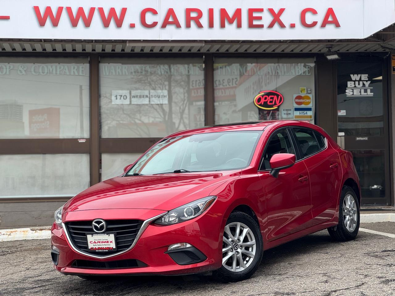 Great Condition, One Owner 2016 Mazda 3 Sport GS! Equipped with a Sunroof, Heated Front Seats, Backup Camera, Bluetooth, Cruise Control, Push Button Start, Air Conditioning, 7-inch Display, Power Group, Push Button Start, Rain-Sensing Wipers, Automatic Headlights, WEATHERTECH MATS!