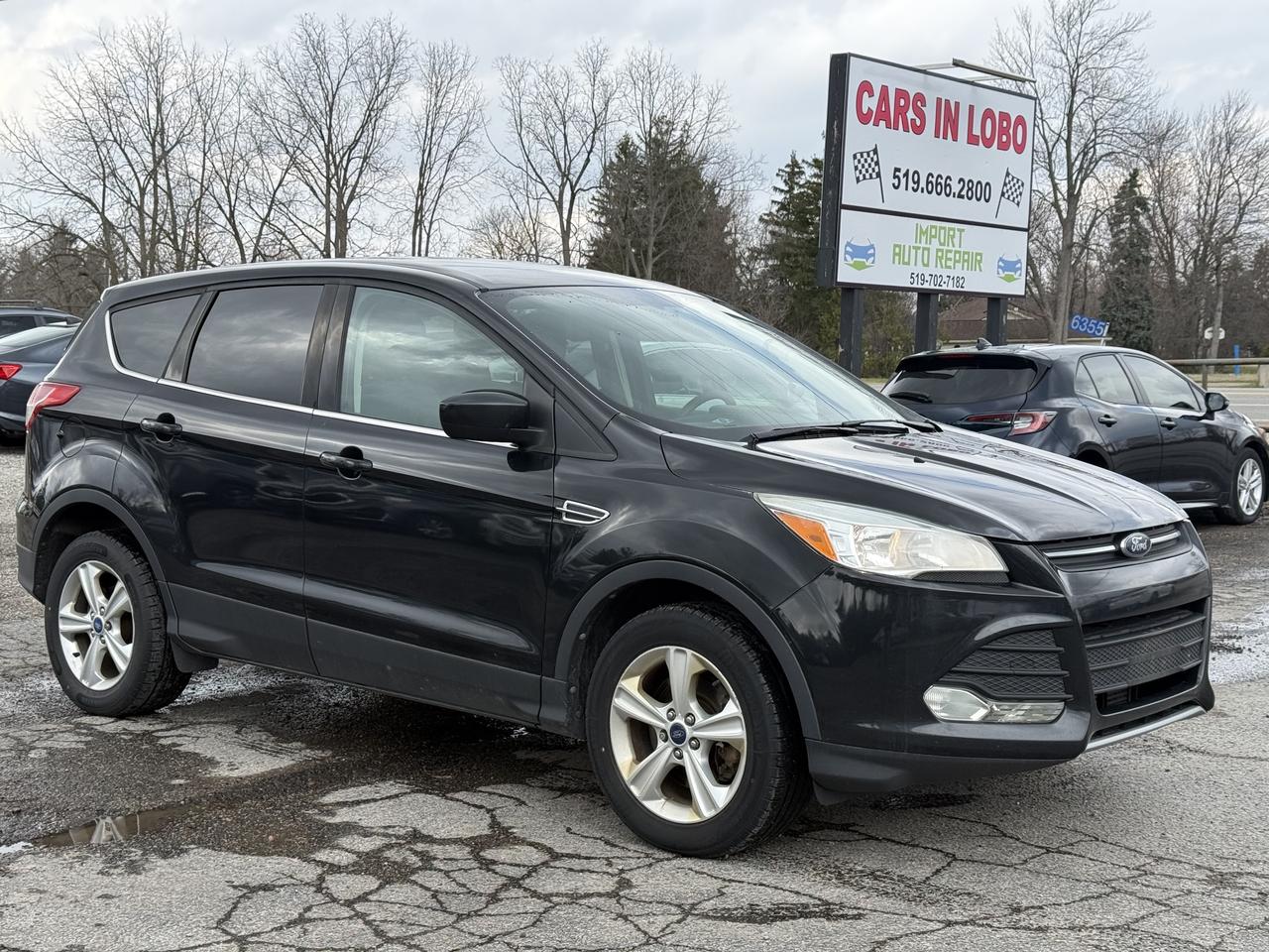 <p>2014 FORD ESCAPE! runs and drives good, newer tires as is special</p><p>&nbsp;</p><p data-start=67 data-end=458><strong data-start=67 data-end=191>As required by OMVIC AS-IS advertising regulations, all vehicles listed as &ldquo;AS IS&rdquo; must include the following statement:</strong></p><p>&nbsp;</p><p data-start=67 data-end=458><em data-start=194 data-end=456>This vehicle is sold &lsquo;as is&rsquo; with no guarantees or warranties. It may not be roadworthy, mechanically sound, or suitable for regular use, and could require repairs at the buyer&rsquo;s expense. Registration for driving may not be possible in its current condition.</em></p><p>&nbsp;</p><p data-start=460 data-end=715>Please note that our AS IS vehicles have <strong data-start=501 data-end=523>not been inspected</strong> for certification/safety. We strongly recommend having the vehicle checked by a certified local mechanic before purchase, or you are welcome to bring a mechanic with you to inspect the vehicle.</p><p>&nbsp;</p><p data-start=139 data-end=305><strong>CARS IN LOBO LTD.&nbsp; &ndash; Your trusted pre-owned vehicle destination!</strong></p><p>&nbsp;</p><p data-start=139 data-end=305><strong>Located at 6355 Egremont Dr, Komoka, ON N0L 1R0 &mdash; just 7 km west of Hyde Park Rd. Heading west on Fanshawe Park Rd as it becomes Egremont Dr, you&rsquo;ll find us at the traffic lights on the corner of Egremont Dr & Narin Rd in Middlesex county township of Lobo.&nbsp;</strong></p><p>&nbsp;</p><p data-start=139 data-end=305><strong>Serving London, Ontario/Middlesex County for over 10 years. A registered member of the UCDA (Used Car Dealers Association of Ontario) and fully licensed with OMVIC (Ontario Motor Vehicle Industry Council).</strong></p><p>&nbsp;</p><hr><p>&nbsp;</p><p data-start=139 data-end=305><strong><span style=font-size: 14pt;>CARS IN LOBO LTD. (Buy - Sell - Trade - Finance)&nbsp; </span><span style=font-size: 14pt;>Office#&nbsp; 519 666 2800 </span><span style=font-size: 14pt;>TEXT# 519 630 6660</span></strong></p><p>&nbsp;</p><hr><p>&nbsp;</p><p data-start=312 data-end=770><strong>- /Quality, locally sourced pre-owned vehicles at a competitive price<br>- /Safety certification Inspection included at the Full Asking Price! (unless listed otherwise)</strong><br><strong>- /We take all trade ins at a competitive & fair value&nbsp;</strong><br><strong>- /We buy cars outright with no purchase&nbsp;necessary</strong><br data-start=352 data-end=355><strong>- /CARFAX reports available on all cars</strong><br data-start=462 data-end=465><strong>- /Extended warranty options available</strong><br data-start=590 data-end=593><strong>- /Financing options available</strong><br data-start=642 data-end=645><strong>- /We register & plate your vehicle for you (Licensing Extra)</strong><br data-start=714 data-end=717><strong>- /No hidden fees. No pressure. Easy going team that is here to help.&nbsp;</strong></p><p>&nbsp;</p><p data-start=777 data-end=908><strong>Message us anytime or feel free to drop by! We are here to help make your next vehicle purchase simple and stress-free. -> OPEN 6 DAYS WEEK MONDAY - SATURDAY&nbsp;</strong></p>