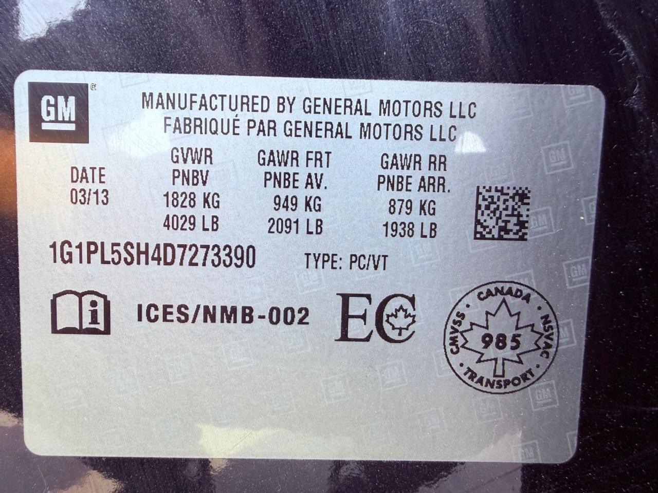 2013 Chevrolet Cruze LS Auto 4dr Sedan Automatic Photo