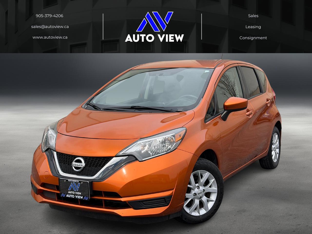 <p dir=ltr>JUST LANDED!!</p><p dir=ltr>2017 Nissan Versa Note SV!!</p><p dir=ltr>**DEALER SERVICED**&nbsp;</p><p dir=ltr>**FUEL SAVER**&nbsp;</p><p dir=ltr>The 2017 Nissan Versa Note SV is a practical, budget-focused subcompact hatchback featuring a 1.6L 4-cylinder engine (109 hp, 107 lb-ft torque) and a CVT or 5-speed manual, known for high fuel efficiency and a spacious cabin. A mid-cycle refresh added the V-Motion grille, while the SV trim includes heated seats and a rearview camera.</p><p dir=ltr><strong>Key Features and Specs</strong></p><p dir=ltr><strong>Performance:</strong> 1.6L DOHC 16-valve 4-cylinder engine (HR16DE).</p><p dir=ltr><strong>Fuel Economy</strong>: Approximately 7.5 L/100km city and 6.0 L/100km highway</p><p dir=ltr><strong>Transmission:</strong> Xtronic CVT (optional 5-speed manual in some markets).</p><p dir=ltr><strong>SV Highlights</strong>: 15-inch alloy wheels, heated side mirrors, 6-way manual driver seat, cruise control, power windows/locks, and remote keyless entry.</p><p dir=ltr><strong>Interior:</strong> 60/40 split-folding rear seats, rear-view camera, and optional leather-wrapped steering wheel.</p><p dir=ltr><strong>Cargo:</strong> 38.3 cu-ft with rear seats down, featuring a Divide-N-Hide cargo system.</p><p dir=ltr style=line-height: 1.2; margin-top: 12pt; margin-bottom: 12pt;>&nbsp;</p><p dir=ltr style=line-height: 1.2; margin-top: 12pt; margin-bottom: 12pt;><span style=font-size: 11pt; font-family: Roboto,sans-serif; color: #000000; background-color: transparent; font-weight: 400; font-style: italic; font-variant: normal; text-decoration: none; vertical-align: baseline; white-space: pre-wrap;>FINANCING AND LEASING AVAILABLE ON ALL CERTIFIED VEHICLES.</span></p><p dir=ltr style=line-height: 1.2; margin-top: 12pt; margin-bottom: 12pt;><span style=font-size: 11pt; font-family: Roboto,sans-serif; color: #000000; background-color: transparent; font-weight: 400; font-style: italic; font-variant: normal; text-decoration: none; vertical-align: baseline; white-space: pre-wrap;>HST and Licensing Fees are to be charged on all vehicles.&nbsp;</span></p><p dir=ltr style=line-height: 1.2; margin-top: 12pt; margin-bottom: 12pt;><span style=font-size: 11pt; font-family: Roboto,sans-serif; color: #000000; background-color: transparent; font-weight: 400; font-style: italic; font-variant: normal; text-decoration: none; vertical-align: baseline; white-space: pre-wrap;>All CERTIFIED vehicles come with a 36-day Safety Guarantee.</span></p><p dir=ltr style=line-height: 1.2; margin-top: 12pt; margin-bottom: 12pt;><span style=font-size: 11pt; font-family: Roboto,sans-serif; color: #000000; background-color: transparent; font-weight: 400; font-style: italic; font-variant: normal; text-decoration: none; vertical-align: baseline; white-space: pre-wrap;>ALL CERTIFIED VEHICLES COME WITH A BRONZE GLOBAL WARRANTY (3 MONTH / 3,000 KM / $1,000 PER CLAIM)</span></p><p dir=ltr style=line-height: 1.2; margin-top: 12pt; margin-bottom: 12pt;><span style=font-size: 11pt; font-family: Roboto,sans-serif; color: #000000; background-color: transparent; font-weight: 400; font-style: italic; font-variant: normal; text-decoration: none; vertical-align: baseline; white-space: pre-wrap;>EXTENDED GLOBAL WARRANTY OPTIONS AVAILABLE ON ALL CERTIFIED VEHICLES.</span></p><p dir=ltr style=line-height: 1.2; margin-top: 12pt; margin-bottom: 12pt;><span style=font-size: 11pt; font-family: Roboto,sans-serif; color: #000000; background-color: transparent; font-weight: 400; font-style: italic; font-variant: normal; text-decoration: none; vertical-align: baseline; white-space: pre-wrap;>Auto View is located at 590 South Service Road Stoney Creek, only minutes off the QEW Exit 83 Fruitland Road!</span></p><p dir=ltr style=line-height: 1.2; margin-top: 12pt; margin-bottom: 12pt;><span style=font-size: 11pt; font-family: Roboto,sans-serif; color: #000000; background-color: transparent; font-weight: 400; font-style: italic; font-variant: normal; text-decoration: none; vertical-align: baseline; white-space: pre-wrap;>Contact us VIA email, call, or text!</span></p><p dir=ltr style=line-height: 1.2; margin-top: 12pt; margin-bottom: 12pt;><span style=font-size: 11pt; font-family: Roboto,sans-serif; color: #000000; background-color: transparent; font-weight: 400; font-style: italic; font-variant: normal; text-decoration: none; vertical-align: baseline; white-space: pre-wrap;>sales@autoview.ca</span></p><p style=line-height: 1.2;><span id=docs-internal-guid-4ac04223-7fff-914d-3829-742cb49c2e1a></span></p><p dir=ltr style=line-height: 1.2; margin-top: 12pt; margin-bottom: 12pt;><span style=font-size: 11pt; font-family: Roboto,sans-serif; color: #000000; background-color: transparent; font-weight: 400; font-style: italic; font-variant: normal; text-decoration: none; vertical-align: baseline; white-space: pre-wrap;>905-379-4206</span></p>