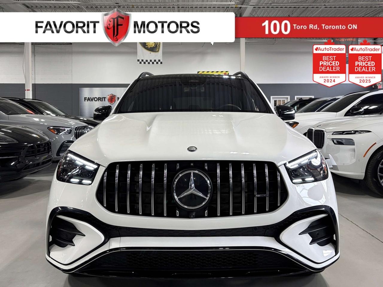 **MONTH-END SPECIAL!** FEATURING : TURBO POWERED, 4MATIC+ AWD, HEADS UP DISPLAY, PANORAMIC ROOF, DIGITAL GAUGE CLUSTER NAVIGATION DISPLAY, MULTIBEAM LED HEADLIGHTS, MULTICOLOUR AMBIENT LIGHTING, MULTI DRIVE MODES, OFFROAD DISPLAYS, PERFORMANCE DISPLAYS, STEERING WHEEL MOUNTED DRIVE MODE SELECTOR KNOBS, HEIGHT ADJUSTABLE SUSPENSION, HIGHLY LOADED, EXTREMELY CLEAN! FINISHED IN WHITE ON MATCHING BLACK INTERIOR, STITCHED AMG LEATHER AND SUEDE SEATS, WOOD TRIMS, HEATED/COOLED SEATS, REAR HEATED SEATS, HEATED STEERING WHEEL, HEATED AND COOLED CUPHOLDERS, NAVIGATION SYSTEM, HIGH TECH 3D BACKUP CAMERA, 360 MULTI VIEW BACKUP CAMERA, PARKING SENSORS, DSR, ACTIVE BRAKE ASSIST, BLIND SPOT ASSIST, TRAFFIC SIGN ASSIST, TRAFFIC LIGHT VIEW, ATTENTION ASSIST, PARKTRONIC, AM, FM, SATELLITE, USB, BROWSER, BLUETOOTH, PREMIUM AMG ALLOYS, AMG BRAKES, STEERING WHEEL CONTROLS, PREMIUM BURMESTER SOUND SYSTEM, POWER OPTIONS, POWER TRUNK, ILLUMINATED DOORWAY LOGOS, AND MUCH MORE!!! <b>**As per OMVIC regulations, this vehicle is not drivable, not certified and not e-tested. Certification is available for $899.** All our vehicles are in excellent condition and have been fully inspected by an in-house licensed mechanic. The advertised price is a finance only price, if you wish to purchase the vehicle for cash additional $2,000 surcharge will apply. Applicable prices and special offers are subject to change with or without notice and shall be at the full discretion of Favorit Motors.</b>