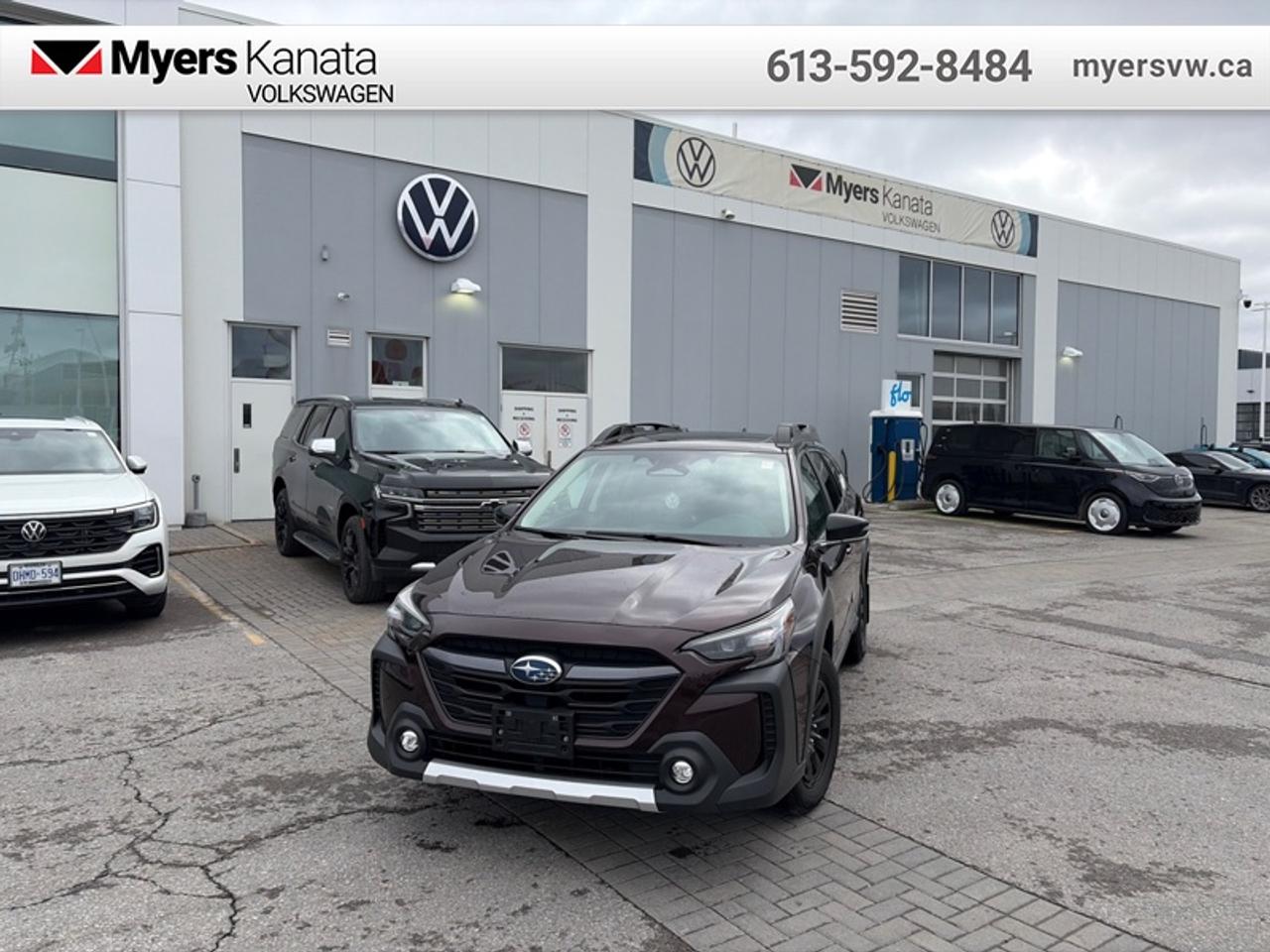 <b>Leather Seats,  Premium Audio,  Sunroof,  Power Liftgate,  Wireless Charging!</b><br> <br>  Compare at $39136 - Our Price is just $37996! <br> <br>Versatility, comfort, style, and capability combine to make the 2025 Subaru Outback the perfect choice for the weekend warrior in all of us. This 2025 Subaru Outback is for sale today in Kanata. <br> <br>This 2025 Subaru Outback was made for the adventurer in all of us. Whether you want a better daily drive, or just the perfect backcountry camping spot, this SUV alternative is fit for the road. With impressive infotainment systems, rugged and sophisticated capability, and aggressive styling, the 2025 Subaru Outback is the perfect all-around ride for those that want a little more out of there weekend. This SUV has 94,802 km. Its nice in colour and is completely accident free based on the <a href=https://vhr.carfax.ca/?id=kgyOcPH80/Xr35OsGwdgMkJhQ1ykXApu target=_blank>CARFAX Report</a>. It has an Automatic transmission and is powered by a 182HP 2.5L 4 Cylinder Engine. <br> <br> Our Outbacks trim level is Limited. This trim steps things up with heated leather seats, a 12-speaker Harman/Kardon audio system, a sunroof, a power liftgate for rear cargo access, wireless charging for mobile devices, a heated steering wheel, adaptive cruise control, remote keyless entry, and an upgraded 11.6-inch infotainment screen with Apple CarPlay, Android Auto and SiriusXM satellite radio. Safety features also include lane keep assist with lane departure warning, collision mitigation, and pre-collision braking assist. This vehicle has been upgraded with the following features: Leather Seats, Premium Audio, Sunroof, Power Liftgate, Wireless Charging, Climate Control, Heated Seats.<br> <br>To apply right now for financing use this link: <a href=https://www.myersvw.ca/en/form/new/financing-request-step-1/44 target=_blank>https://www.myersvw.ca/en/form/new/financing-request-step-1/44</a><br><br> <br/><br>Backed by Myers Exclusive NO Charge Engine/Transmission for life program lends itself for your peace of mind and you can buy with confidence. Call one of our experienced Sales Representatives today and book your very own test drive! Why buy from us? Move with the Myers Automotive Group since 1942! We take all trade-ins - Appraisers on site - Full safety inspection including e-testing and professional detailing prior delivery! <br><br>*LIFETIME ENGINE TRANSMISSION WARRANTY NOT AVAILABLE ON VEHICLES MARKED AS-IS, VEHICLES WITH KMS EXCEEDING 140,000KM, VEHICLES 8 YEARS & OLDER, OR HIGHLINE BRAND VEHICLES (eg.BMW, INFINITI, CADILLAC, LEXUS...). FINANCING OPTIONS NOT AVAILABLE ON VEHICLES MARKED AS-IS OR AS-TRADED.<br> Come by and check out our fleet of 50+ used cars and trucks and 190+ new cars and trucks for sale in Kanata.  o~o