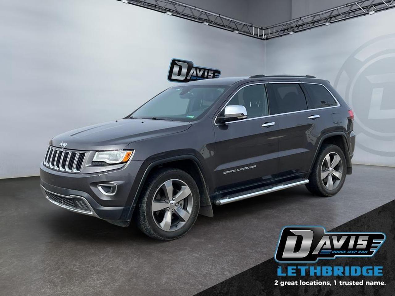 <b>Leather Seats, Bluetooth, Rear View Camera, Heated Seats, Heated Steering Wheel!</b><br /> <br /> According to Edmunds, the well-trimmed cabin of the Jeep Grand Cherokee provides comfy seating, and easily masters both off-road trails and daily commutes alike. This 2016 Jeep Grand Cherokee is fresh on our lot in Lethbridge. <br /> <br />The Jeep Grand Cherokee is the most awarded SUV ever for good reasons. With numerous best-in-class features and class-exclusive amenities, the Grand Cherokee offers drivers more than the competition. On the outside, it showcases the rugged capability to go off the beaten path while the interior offers technology and comfort beyond what you'd expect in an SUV at this price point. The Jeep Grand Cherokee is second to none when it comes to performance, safety, and style. This SUV has 94,479 km. Stock number 41351 is Grey in colour. It has an Automatic transmission and is powered by a 360HP 5.7L 8 Cylinder Engine. It may have some remaining factory warranty, please check with dealer for details. <br /> <br /> Our Grand Cherokee's trim level is Limited. The mid-range Limited trim gives this SUV a satisfying blend of features and value. It comes with four-wheel drive with Selec-Terrain, chrome exterior trim, Uconnect with Bluetooth and SiriusXM, 2 USB ports, heated leather seats, a rearview camera, remote start, a power liftgate, a heated, leather-wrapped steering wheel, aluminum wheels, automatic headlights, a universal garage door opener, and more. This vehicle has been upgraded with the following features: Leather Seats, Bluetooth, Rear View Camera, Heated Seats, Heated Steering Wheel, Remote Start.<br /> <br />To apply right now for financing use this link: <a href=https://lethbridge.davisdodge.ca/free-credit-check/ target=_blank rel=nofollow noopener noreferrer>https://lethbridge.davisdodge.ca/free-credit-check/</a><br /><br /> <br /><br />Locally Owned & Trusted for Over 35 Years  Davis Dodge in Lethbridge, AB <br /><br /> At Davis Dodge, weve proudly served the Lethbridge community for more than 35 years, offering an unparalleled car buying experience. Dont just take our word for itour Google reviews speak volumes about our commitment to exceptional service. <br /><br /> Delivery & At-Home Test Drives: Convenient options to suit your lifestyle. <br /><br /> Flexible Financing for Everyone: Get the vehicle you need with financing solutions tailored to your situation. <br /><br /> Full Mechanical Inspections & Professional Cleaning: Every vehicle is thoroughly inspected and cleaned before it hits our lot.<br /><br /> We take all makes and models on trade and offer competitive pricing with inventory that changes daily. Whether you're shopping for a Chrysler, Dodge, Jeep, RAM, or FIAT, our AMVIC Licensed dealership makes it easy to browse, buy, and drive away.<br /><br /> Located in Lethbridge, AB, we proudly serve customers in Fort Macleod, Taber, Claresholm, and Coaldale. Shop online or visit us today to experience the best in sales, service, and selection. Standard bank rates apply; taxes are additional.<br /><br /> Vehicle pricing offer shown expires 2026-04-30. <br /> Come by and check out our fleet of 70+ used cars and trucks and 110+ new cars and trucks for sale in Lethbridge. o~o