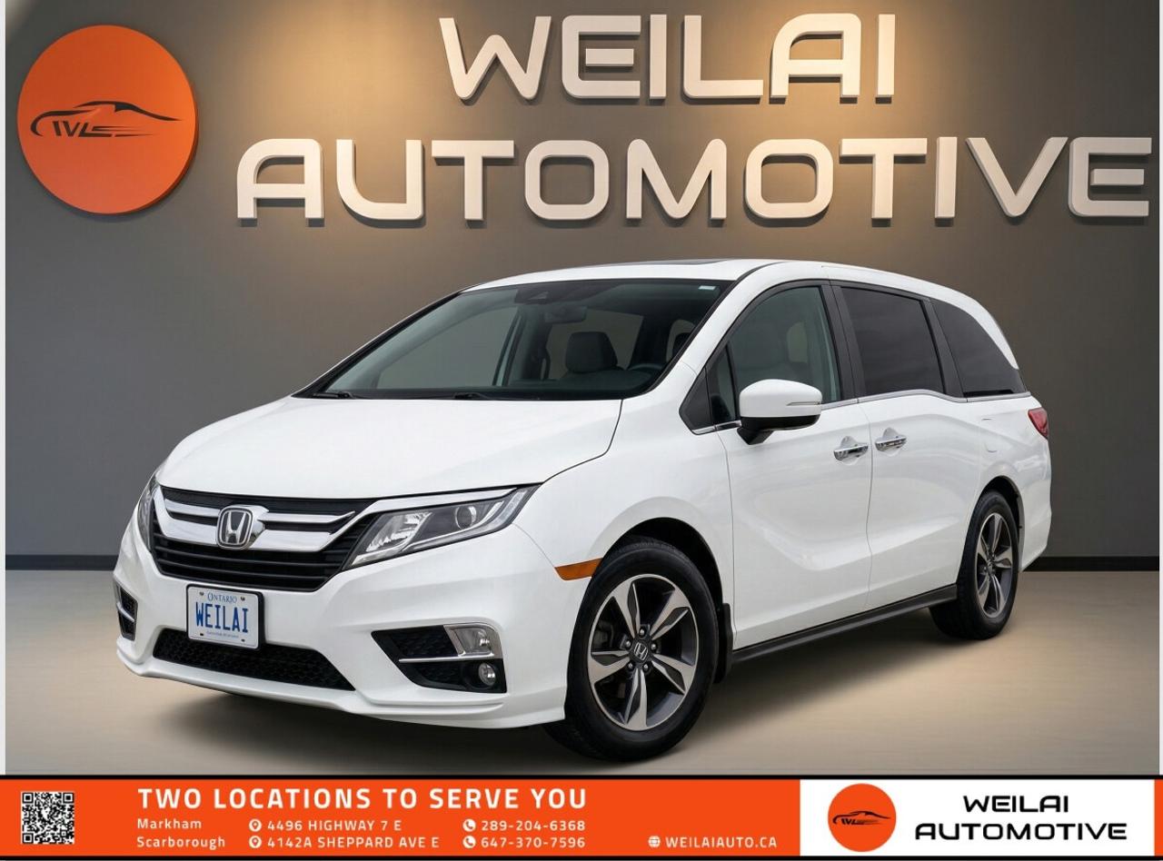 Premium Leather-Trimmed Seating | Advanced Rear Entertainment System | Power Sliding Doors & Tailgate | Magic Slide 2nd-Row Seats | Honda Sensing Safety Suite | Low credit? No credit? Established Credit? We accept ALL!!! - Contact Us Today!Test Drive the 2019 Honda Odyssey EX-L Today! The 2019 Honda Odyssey EX-L is the ultimate family minivan, perfectly blending premium comfort, innovative technology, and exceptional reliability. Designed with the Canadian family in mind, it offers unparalleled cabin space featuring the highly versatile Magic Slide second-row seats, a remarkably quiet ride, and an advanced rear entertainment system to keep passengers engaged on long road trips. With its robust V6 engine and top-tier safety features, this Odyssey delivers complete peace of mind and convenience for all your daily errands and weekend getaways. <br/> Performance:Engine: 3.5-litre 24-valve Direct Injection SOHC i-VTEC V6 <br/> Horsepower: 280 hp <br/> Torque: 262 lb-ft <br/> Transmission: 9-speed automatic transmission with Grade Logic Control <br/> Drivetrain: FWD <br/> Exterior:18-inch 2-tone aluminum-alloy wheels <br/> Power tailgate with programmable height <br/> Dual power sliding doors for easy cabin access <br/> One-touch power moonroof with tilt feature <br/> Heated power side mirrors with integrated turn indicators <br/> Interior:Premium leather-trimmed seating surfaces <br/> Heated front seats for cold Canadian mornings <br/> Magic Slide 2nd-row seats for versatile cargo and passenger configurations <br/> Tri-zone automatic climate control system with humidity control <br/> Driver seat with 12-way power adjustment including 4-way power lumbar support <br/> Technology:Advanced Rear Entertainment System with 10.2-inch high-resolution screen <br/> Apple CarPlay and Android Auto integration <br/> 8-inch Display Audio System with high-resolution touchscreen <br/> CabinTalk in-car PA system to easily communicate with rear passengers <br/> Bluetooth HandsFreeLink and streaming audio <br/> Safety:Collision Mitigation Braking System <br/> Lane Keeping Assist System <br/> Adaptive Cruise Control <br/> Blind Spot Information system with Rear Cross Traffic Monitor <br/> Multi-angle rearview camera with dynamic guidelines <br/> Approximate Fuel Efficiency:City: 12.6 L/100 km <br/> Highway: 8.4 L/100 km! <br/> This pristine 2019 Honda Odyssey EX-L is a highly sought-after model in our pre-owned inventory and is priced to move quickly. Family-ready minivans in this incredible condition and top-tier trim level rarely last long on our lot due to high demand. Do not miss your chance to upgrade your familys daily commute with this exceptional vehicle. Visit us at Weilai Automotive Inc. in Markham today to experience it in person before another family drives it home! Call our sales team right now to secure your exclusive test drive! <br/> <br/> <br/> FINANCINGAt Weilai Automotive Inc., were all about giving everyone a fair shot at owning a quality vehicle, no matter their credit history. Whether youre grappling with credit challenges or have a stellar credit record, we have financing options that cater to you. Your specific financing terms will depend on various factors, including your credit rating. For a personalized finance consultation, a signed consent form is needed. Reach out to schedule your appointment today. <br/> WEILAI CERTIFIED PRE-OWNED PROGRAM*Full Detailing Package <br/> Comprehensive Certification Package <br/> Safety Certification <br/> Financing Available <br/> Extended Warranty Available <br/> Available for only $899 <br/> *Weilai Certified Pre-Owned Program includes: Full interior detailing, full exterior detailing, meticulous vehicle reconditioning. A comprehensive 60-point safety inspection with additional standards. For example, tire and brake treads must be a minimum of 3.5 mm which is 233% of the Ontario standard of 1.5 mm. Access to a large network of lenders to give you the best approval guaranteed. Option to extend the warranty for up to an additional 6 years for an additional fee. <br/> CARFAX REPORTWe believe in full transparency. All vehicles come with a FREE Carfax report. Please visit our listing on weilaiauto.ca or autotrader.ca to obtain your free Carfax report. <br/> CONTACT NOWWe welcome customers from all over the GTA, including Markham, Scarborough, Barrie, Stouffville, Toronto, Richmond Hill, East Gwillimbury, Aurora, North York, East York, Whitby, Brampton, and the surrounding area. Ready to take the next step? Book an appointment, get more info, or get in touch by calling 289-204-6368 or emailing us at salesmanagers@weilaiauto.ca. <br/> <br/> <br/> FEE DISCLOSURE: Price does not include safety certification, HST, or licensing fees. Safety certification available, see the Weilai Certified Pre-Owned Program for details. <br/> FINANCE SPECIAL PRICE ONLY: Pricing is based on financing. The listed price includes a $1,000 finance rebate. Choosing an alternative payment method may disqualify this rebate. <br/> VEHICLE CONDITION: The vehicle has been inspected and reconditioned to a premium pre-owned condition and is ready to be test-driven. However, to comply with OMVICs disclosure requirements, please note that this unit is not currently drivable and not certified until it undergoes safety certification. <br/> DISCLAIMERS: Please note that these details are based on the typical specifications for a given year, make, and model, and actual features may vary for the specific VIN provided. The descriptions above and the contents on this vehicle detail page are generated using AI and VIN decoders, which may contain inaccuracies. They are intended for reference only and may not be entirely reliable. Always check the vehicles actual specifications and refer to the owners manual for the most precise and up-to-date information. While Weilai Automotive Inc. strives to provide accurate information, we will not be responsible for any mistakes made on this page. <br/>