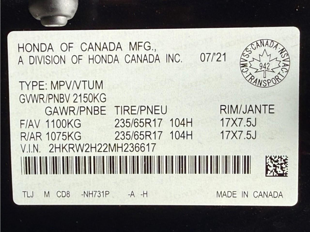 2021 Honda CR-V LX 4dr All-wheel Drive Photo