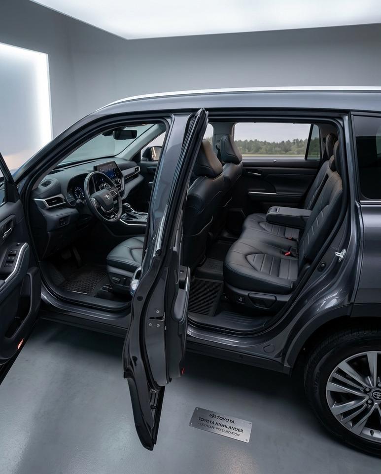 2023 Toyota Highlander Hybrid XLE AWD. Clean Carfax, 8 Passenger, Black. Photo