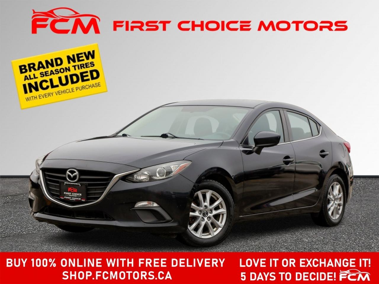 ** ** SPECIAL LIMITED TIME OFFER ** ** PURCHASE ANY VEHICLE THIS WEEK AND RECEIVE 4 BRAND-NEW ALL-SEASON TIRES AT NO ADDITIONAL COST!!! DON   T MISS THIS EXCLUSIVE CHANCE TO UPGRADE YOUR RIDE AND STAY PREPARED FOR ANY WEATHER!!! <br><br>EXCITING NEWS FROM FIRST CHOICE MOTORS! Our brand-new online showroom is now open to the public, bringing the ultimate car shopping experience right to your fingertips! Enjoy a 100% online car shopping experience, with over 500 certified vehicles in stock, comprehensive protection plans, and thousands of new auto parts & accessories available! Plus, for a limited time, were offering FREE deliveries across Ontario on all vehicle purchases! Dont miss out   visit Shop.fcmotors.ca to find and upgrade your perfect vehicle today!<br><br>Welcome to First Choice Motors, the largest car dealership in Toronto of pre-owned cars, SUVs, and vans priced between $5000-$15,000. With an impressive inventory of over 300 vehicles in stock, we are dedicated to providing our customers with a vast selection of affordable and reliable options. <br><br>Were thrilled to offer a used 2014 Mazda MAZDA3 GS Skyactiv (STK#9646) This vehicle was $9990 NOW ON SALE FOR $8990. It is equipped with the following features:<br>- Automatic Transmission<br>- Bluetooth<br>- Reverse camera<br>- Alloy wheels<br>- Power windows<br>- Power locks<br>- Power mirrors<br>- Air Conditioning<br><br>At First Choice Motors, we believe in providing quality vehicles that our customers can depend on. All our vehicles come with a 36-day guarantee on all safety related items. We also offer additional warranty options up to 5 years for our customers who want extra peace of mind.<br><br>Furthermore, all our vehicles are sold fully certified with brand new brakes rotors and pads, a fresh oil change, and brand new set of all-season tires installed & balanced. You can be confident that this car is in excellent condition and ready to hit the road.<br><br>At First Choice Motors, we believe that everyone deserves a chance to own a reliable and affordable vehicle. Thats why we offer financing options with low interest rates starting at 7.9% O.A.C. Were proud to approve all customers, including those with bad credit, no credit, students, and even 9 socials. Our finance team is dedicated to finding the best financing option for you and making the car buying process as smooth and stress-free as possible.<br><br>Our dealership is open 7 days a week to provide you with the best customer service possible. We carry the largest selection of used vehicles for sale under $9990 in all of Ontario. We stock over 300 cars, mostly Hyundai, Chevrolet, Mazda, Honda, Volkswagen, Toyota, Ford, Dodge, Kia, Mitsubishi, Acura, Lexus, and more. With our ongoing sale, you can find your dream car at a price you can afford. Come visit us today and experience why we are the best choice for your next used car purchase!<br><br>All prices include $22.00 OMVIC Fee.  Excludes, license plates, ownership registration and ONTARIO HST (13%)<br>*No Credit Card payments can be accepted for Vehicle Purchases*