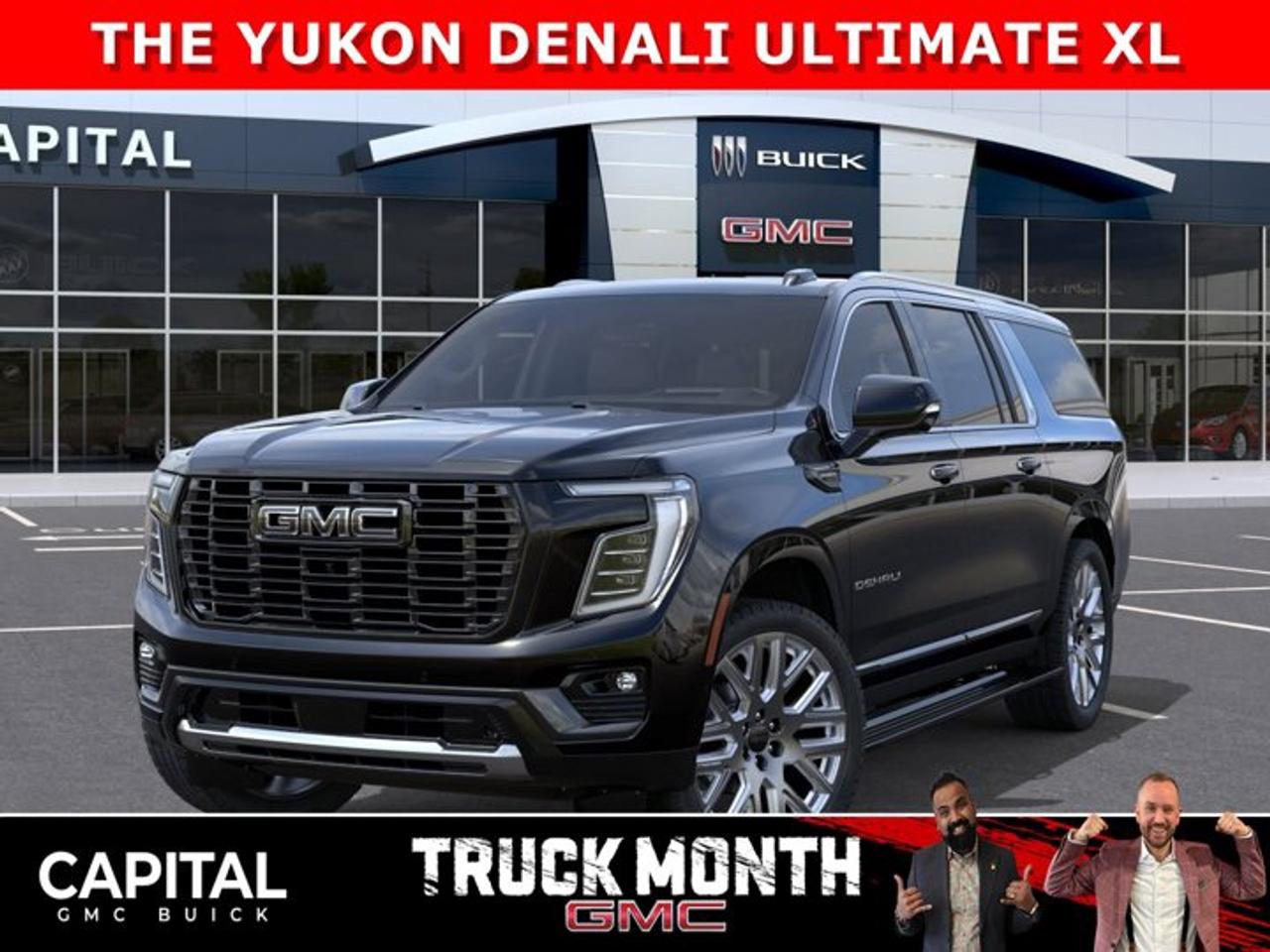 DONT MISS OUT on this Fully Loaded YUKON XL DENALI ULTIMATE... It comes equipped with options like Night Vision, Exclusive 24 Wheels, Woodland Mahogany Interior, Massaging Seats, Bose Headrest Speaker System, Panoramic Sunroof, Power Assist Steps, Heated Steering, Heated and Cooled Seats, Air Suspension, Dual Display Rear Media Screens, 15 Inch heads-up display, Super Cruise Handsfree Driving, 360 CAM, Rear Streaming Mirror, AIR RIDE SUSPENSISON, MASSIVE 16.8 Inch Horizontal Touchscreen, Max Trailering Package and so much more.... Come and experience it for yourself at CAPITAL GMC BUICKAsk for the Internet Department for more information or book your test drive today! Text 825-445-0521 for fast answers at your fingertips!AMVIC Licensed Dealer - Licence Number B1044900Disclaimer: All prices are plus taxes and include all cash credits and loyalties. See dealer for details. AMVIC Licensed Dealer # B1044900