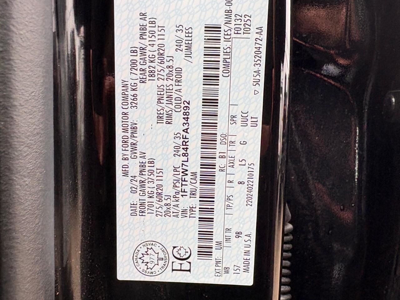 2024 Ford F-150 PLATINUM 4WD SUPERCREW 6.5' BOX Photo