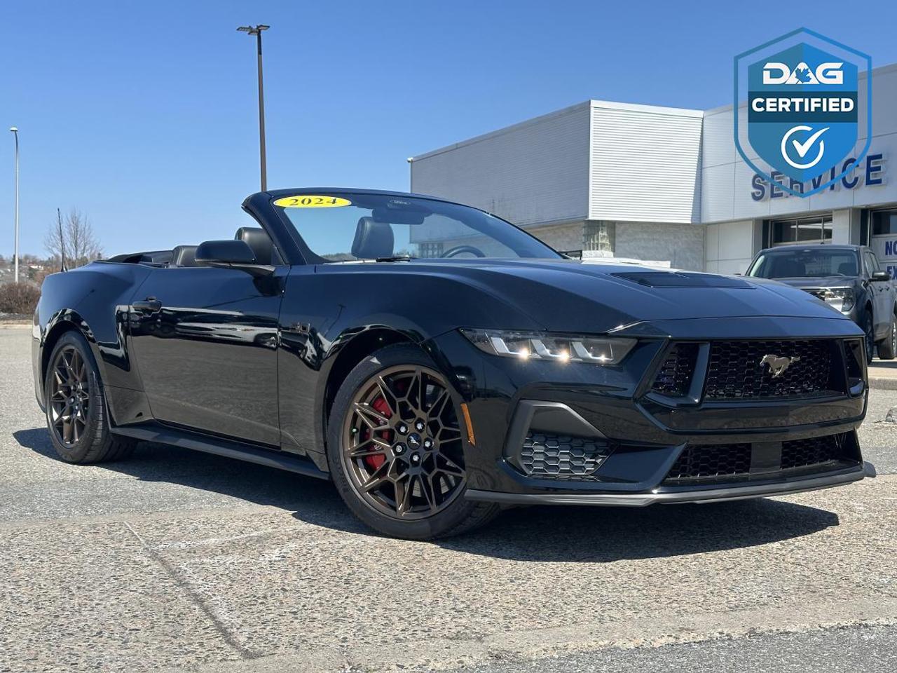 This 2024 Ford Mustang GT Premium Convertible delivers the full performance experience with the added refinement and technology that set this model apart. Powered by the legendary 5.0L Ti-VCT V8, this Mustang produces up to 480 horsepower and 415 lb-ft of torque, giving you immediate response and that unmistakable V8 sound. Paired with a performance-tuned drivetrain and rear-wheel drive, it offers a true driver-focused experience whether youre cruising or pushing it on open roads.

This unit is well equipped with the 401A Equipment Group, adding a fully digital cockpit, premium finishes, and enhanced driver controls that elevate the interior to a much higher level. The B&O sound system delivers crisp, powerful audio, while the integrated navigation system ensures youre always on track. Comfort is covered with heated and ventilated front seats, dual-zone electronic climate control, and a leather-wrapped steering wheel, creating a cabin that feels both sporty and refined.

Performance is taken even further with the active valve performance exhaust, allowing you to adjust the exhaust note depending on your driving mood, from quiet cruising to aggressive V8 tone. The addition of MagneRide damping system provides exceptional ride quality and handling, automatically adapting to road conditions for improved comfort and control. A performance rear axle ratio enhances acceleration and responsiveness, giving this Mustang a sharper, more engaging feel on the road.

Technology and safety are equally strong, with Ford Co-Pilot360 Assist+ adding features like adaptive cruise control, enhanced lane-keeping, and advanced driver assistance systems designed to make both highway driving and daily use more comfortable and secure. A reverse camera system, rear parking sensors, and full airbag coverage further support driver confidence.

Drop the top and this Mustang transforms into a completely different experience, offering open-air driving that pairs perfectly with the power and sound of the V8. The exterior design stays true to Mustang heritage while adding modern touches like LED lighting and signature styling that make it stand out from every angle.

This is a well-optioned Mustang that delivers on performance, comfort, and technology, a true enthusiast car with the added benefit of everyday usability.

Why buy from Downey Ford? GREAT QUESTION!! Heres why:  Market Value Pricing provides the most competitive prices on all our pre-owned vehicles, all the time!  Downey Ford is the largest volume Ford dealership in the Maritimes.  Every Pre-Owned Vehicle comes with  New Wipers  New In-Cabin Filter  New Engine Air Filter  Plus Plus Plus  Reconditioning our pre-owned inventory is a source of pride for us! A basic motor vehicle inspection and a quick wash just isnt good enough for our customers. We complete an extremely thorough process, both mechanically and cosmetically, before it meets our standards. Heres just some of what we do:  Mechanical inspection that covers 100 +++ components including:  Engine  Electrical System  Suspension  Transmission  Brakes  Frame  Regular maintenance servicing  Plus Plus Plus  Our cosmetic reconditioning is elite:  Shampooing of Carpet  Acid Wash of Rims  Dressing of Tires  Engine Detail  Multi-stage polish  Plus Plus Plus  Here are some other extras we are happy to offer at no charge to you:  Vehicle History Report  Accident / Damage Report  Stolen Vehicle Report  Lien Search Report  Credit Report Review and Counseling  Free Trade-In Appraisals  Relaxed Low Pressure Sales Experience  Finance Pre-Approval Service  Service  Departments covering ALL of Southern New Brunswick  Delivery Services to all of Canada  Multiple Chartered Bank Financing Sources  Multiple Vehicle Protection Products available  Multiple Loan Protection Products available  Pet-Friendly Facility - Feel free to bring Bingo with you.

We want to EARN your business and hope to speak with you soon.
Our knowledgeable and friendly sales staff are here to ensure a seamless and enjoyable car-buying experience. Call us at 506-632-6000 to book your test drive today and discover why Downey Ford is the trusted choice for so many.