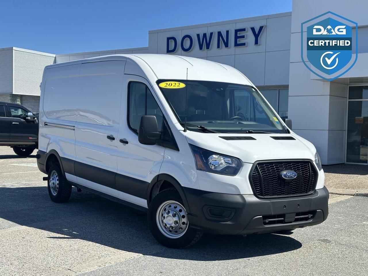 The 2022 Ford Transit Cargo Van is built for hard work, smart functionality, and dependable performance. Powered by a durable 3.5L PFDI V6 engine and paired with a smooth 10-speed automatic transmission, this Transit is designed to handle demanding business needs while providing modern convenience and reliability. 

Highlight Features:

3.5L PFDI V6 Flex-Fuel Engine - Delivers strong, dependable performance with the flexibility to run on gasoline or E85 ethanol fuel. 10-Speed Automatic Transmission - Provides smooth, efficient shifting and optimized performance for city routes or highway travel. Spacious Cargo Area - Designed to maximize storage capacity, making it ideal for tools, equipment, deliveries, or upfitting for specialized work. Reverse Camera System - Improves visibility and safety when backing up or maneuvering in tight spaces. Engine Block Heater - Helps ensure reliable cold-weather starts during harsh winter conditions. Preferred Equipment Package 101A - Adds essential convenience and functionality features for a well-equipped work vehicle.Dark Palazzo Grey Vinyl Interior - Durable, easy-to-clean interior designed to withstand daily commercial use. Advanced Safety Systems - Includes stability control, traction control, and multiple airbags for added confidence on the road.Wide-Opening Rear Cargo Doors - Allow easy loading and unloading of cargo, equipment, or materials. Modern Driver Controls - Intuitive dashboard layout with convenient connectivity and easy-to-access vehicle functions.Oxford White Exterior - A clean, professional finish thats perfect for company branding or fleet use.

The 2022 Ford Transit Cargo Van with the 3.5L PFDI V6 and 10-speed automatic transmission is a reliable, versatile work vehicle, ideal for businesses that need durability, cargo capacity, and dependable performance every day.

Hurry in to see the team here at Downey Ford for the best deals in the Maritimes! 

Why buy from Downey Ford - GREAT QUESTION!! Heres why: - Market Value Pricing provides the most competitive prices on all our pre-owned vehicles, all the time! - Downey Ford is the largest volume Ford dealership in the Maritimes. - Every Pre-Owned Vehicle comes with - New Wipers - New In-Cabin Filter - New Engine Air filter - Plus Plus Plus - Reconditioning our pre-owned inventory is a source of pride for us! A basic motor vehicle inspection and a quick wash just isnt good enough for our customers. We complete an extremely thorough process both mechanically and cosmetically before it passes our standard. Heres just some of what we do: - Mechanical inspection that covers 100 +++ components including: - Engine - Electrical System - Suspension - Transmission - Brakes - Frame - Regular maintenance servicing - Plus Plus Plus - Our cosmetic reconditioning is elite: - Shampooing of Carpet - Acid Wash of Rims - Dressing of Tires - Engine Detail - Multi-stage polish - Plus Plus Plus - Here are some other extras we are happy to offer at no charge to you: - Vehicle History Report - Accident / Damage Report - Stolen Vehicle Report - Lien Search Report - Credit Report Review and Counseling - Free Trade-In Appraisals - Relaxed Low Pressure Sales Experience - Finance Pre-Approval Service - Service - Departments covering ALL of Southern New Brunswick - Delivery Services to all of Canada - Multiple Chartered Bank Financing Sources - Multiple Vehicle Protection Products available - Multiple Loan Protection Products available - Pet-Friendly Facility - Feel free to bring Bingo with you 
			 We want to EARN your business and hope to speak with you soon.