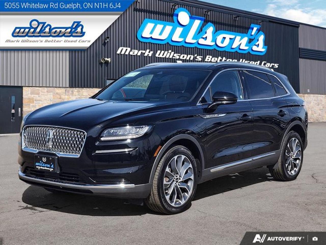 Look at this certified 2022 Lincoln Nautilus Reserve AWD | Leather | Pano Roof | Nav | Revel Audio | BSM | Power Liftgate | CarPlay and More !. Its Automatic transmission and 2.0 L engine will keep you going. This Lincoln Nautilus comes equipped with these options: Panoramic Roof, Navigation System, Leather, Air Conditioning, Tilt Steering Wheel, Steering Radio Controls, Power Windows, Power Locks, Power Lift Gate, and Traction Control. Stop by and visit us at Mark Wilsons Better Used Cars, 5055 Whitelaw Road, Guelph, ON N1H 6J4.MASSIVE SELECTION: 500+ vehicles in ONE LOCATION, all Live Market Priced for the best value!STRAIGHTFORWARD & TRANSPARENT PRICING: Our Advertised Price INCLUDES:Safety Certification! (No separate certification fee upcharge).FREE Carfax History Report!NO upcharge for paying cash!CONFIDENCE & PEACE OF MIND: 30-Day/3,000 km Warranty INCLUDED! Plus a 5-Day Exchange Privilege!*EASY FINANCING: Better-than-bank rates, $0 Down, and 3 Months No Payments available OAC. BAD CREDIT APPROVED HERE!WE BUY CARS: Get Top Dollar for your trade, or sell us your vehicle for CASH even if you dont buy ours!www.shopwilsons.comAn Honest, Transparent Buying Experience. Trusted in business since 1961!(Cash Prices Exclude HST and Licensing Fees only.)