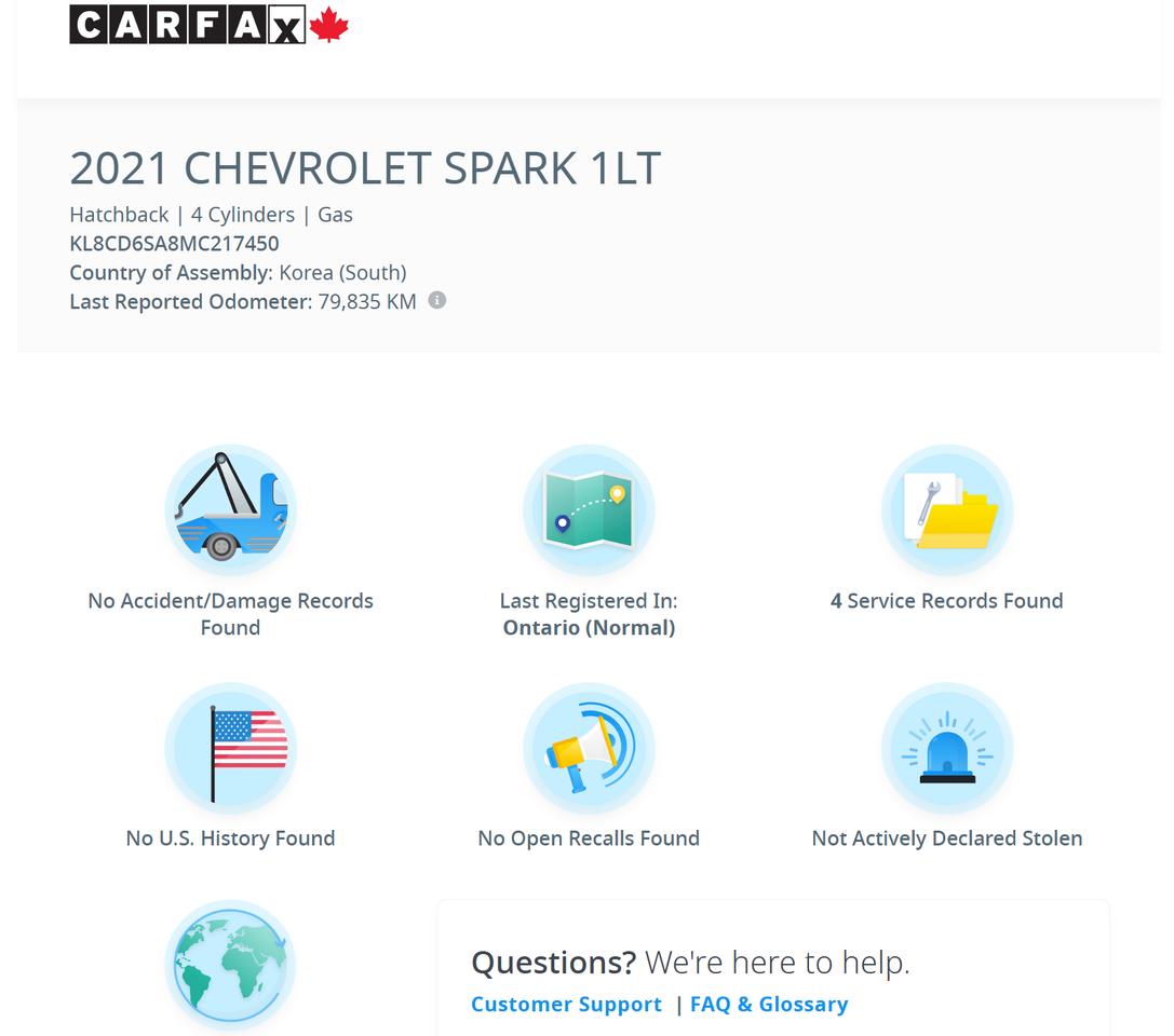 2021 Chevrolet Spark 1LT+ApplePlay+Camera+CLEAN CARFAX Photo3