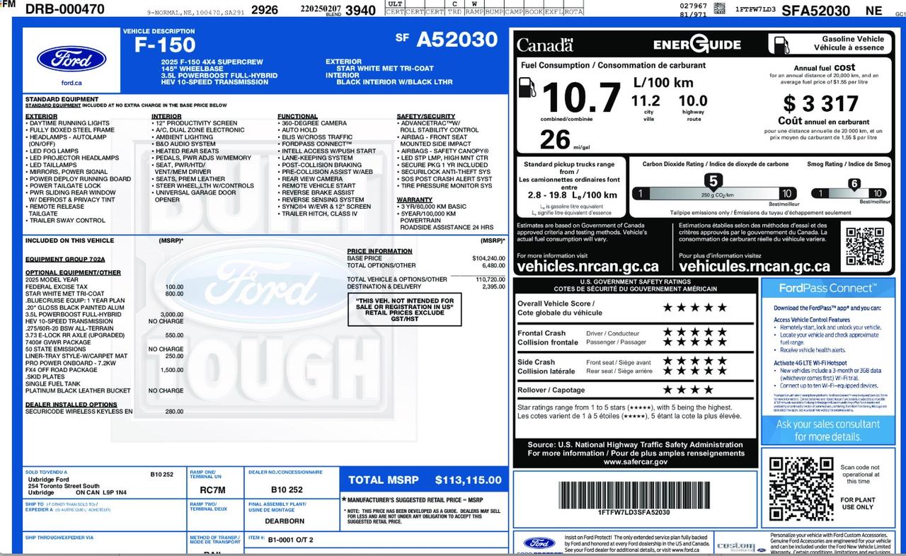 2025 Ford F-150 Platinum PANORAMIC MOONROOF | 20 INCH WHEELS | FX4 OFF-ROAD Photo3