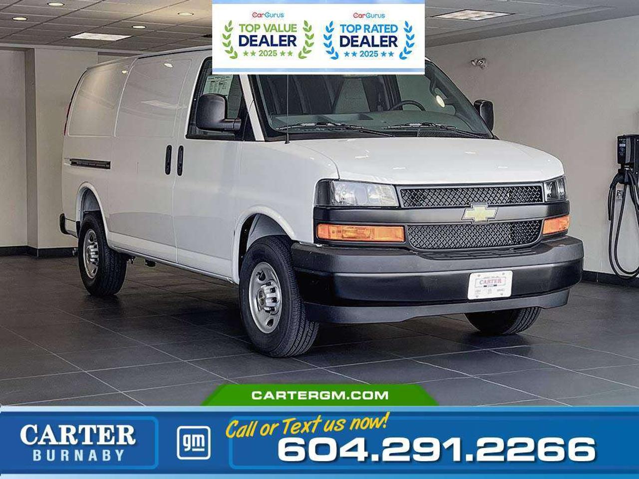 Built to handle tough jobs with ease, this work-ready van is powered by a durable 4.3L V6 engine delivering strong performance and reliability. Stay connected with Bluetooth capability and remote keyless entry, while safety features like StabiliTrak, traction control, and Hill Start Assist provide added confidence. The sliding passenger-side door and multiple cargo tie-downs make loading simple and secure. A heavy-duty battery ensures dependable starts every time.  Come take it for a test drive today and experience all this versatile vehicle has to offer!  WHY CARTER GM BURNABY?  - An unrivalled vehicle purchasing experience! - Exceeding our loyal customers expectations since 1963 - 4.5 Google star rating with 2,300+ customer reviews) - CarGurus Top-Rated Dealer 2025 Award - CarGurus Top Value Dealer 2025 Award - Vehicle trades welcome! Best price guaranteed! - We provide upfront pricing, zero hidden fees, and 100% transparency - Fast approvals and 99% acceptance rates (no matter your current credit status!) - Multilingual staff (many languages spoken) - Comfortable non-pressured environment with in-store television, WIFI and a childrens play area! - In-store restaurant: fresh daily menu        Were here to help you drive the vehicle you want, the vehicle you deserve! QUESTIONS? GREAT! WEVE GOT ANSWERS! To speak with a friendly vehicle specialist - CALL NOW! The advertised price includes all standard dealer fees and any applicable manufacturer or dealer incentives. It does not include applicable taxes, licensing, insurance, or optional products or services. Dealer fees will be clearly broken out and itemized on the bill of sale, maximum total of fees $699.00. Prices are shown in Canadian dollars. While we make every effort to ensure accuracy, vehicle details, pricing, options, and availability are subject to change without notice. Please confirm all information with dealership sales management before purchase. Dealer Code: 81129