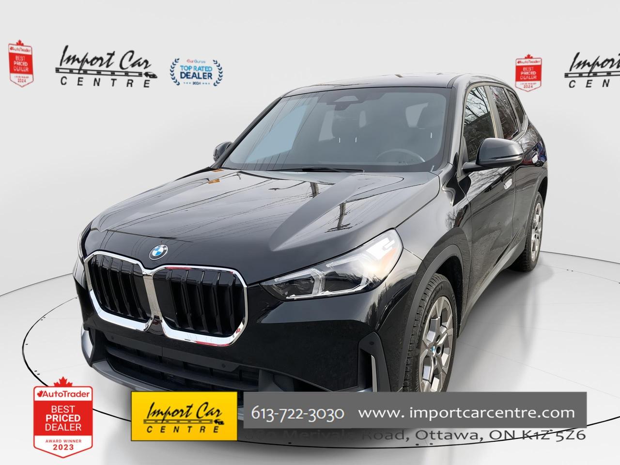 *** OTTAWAS ORIGINAL IMPORT DEALER!!  NO ACCIDENTS * SMETANA APPROVED ***  This 2025 BMW X1 2.8i XDrive is the perfect blend of crossover, European fit, drive, finish, versatility, cool ergonomics and styling that will impress and represents fantastic value for your hard earned dollar!!  Finished in Black Sapphire Metallic with complimenting black perforated veganza seating surfaces, drivers seat memory, heated seats, high gloss black trim, LED headlamps, driving assistant, parking assistant system, Apple Car Play, Android Auto, navigation, lane departure, hill decent, anthracite headliner, remote engine start, only 28,000kms all compliment this stunning 2025 BMW X1 2.8i XDrive.  Perfection and beyond!!  Home of the Platinum up to 240,000kms warranty and financing is always available O.A.C Import Car Centre, proudly serving the Ottawa and surrounding area for over 45 years. Come down and experience Import Car Centre for yourself and see just why our customers are so happy! 

  Advertised price includes $22 OMVIC fee and $40 Carfax fee; excludes taxes and licensing. #importcarcentre #smetanaapproved #iccs