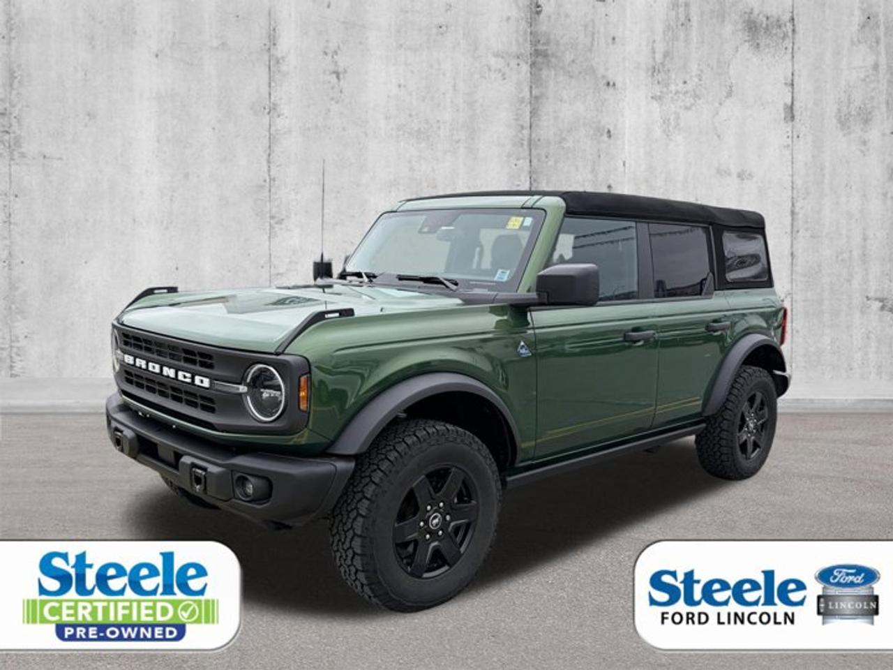Recent Arrival!Eruption Green Metallic2024 Ford Bronco Black Diamond4WD 10-Speed Automatic 2.7L EcoBoost V6VALUE MARKET PRICING!!.ALL CREDIT APPLICATIONS ACCEPTED! ESTABLISH OR REBUILD YOUR CREDIT HERE. APPLY AT https://steeleadvantagefinancing.com/6198 We know that you have high expectations in your car search in Halifax. So if youre in the market for a pre-owned vehicle that undergoes our exclusive inspection protocol, stop by Steele Ford Lincoln. Were confident we have the right vehicle for you. Here at Steele Ford Lincoln, we enjoy the challenge of meeting and exceeding customer expectations in all things automotive.