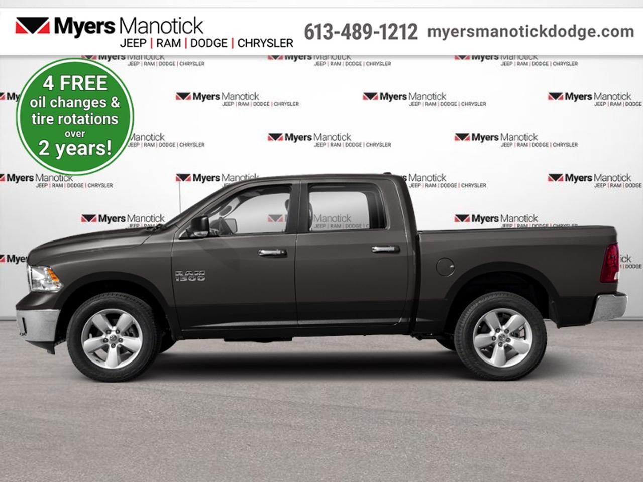 <b>Bluetooth,  SiriusXM,  Fog Lamps,  Aluminum Wheels,  Air Conditioning!</b><br> <br>  Compare at $20385 - Our Price is just $19791! <br> <br>Reliable, dependable, and innovative, this Ram 2018 1500 proves that it has what it takes to get the job done right. This 2018 Ram 1500 is for sale today in Manotick.<br> <br>The reasons why this Ram 1500 stands above the well-respected competition are evident: uncompromising capability, proven commitment to safety and security, and state-of-the-art technology. From its muscular exterior to the well-trimmed interior, this 2018 Ram 1500 is more than just a workhorse. Get the job done in comfort and style with this amazing full size truck.<br> <br>This sought after diesel Crew Cab 4X4 pickup has 161,500 km. Its Granite Crystal Metallic in colour. It has an Automatic transmission and is powered by a 240HP 3.0L V6 Cylinder Engine. <br> <br> Our 1500s trim level is Outdoorsman. This Ram Outdoorsman was made for the great outdoors. It comes with a Uconnect infotainment system with Bluetooth streaming audio and hands-free communication, SiriusXM, a mini trip computer, air conditioning, cruise control, power windows, power doors with remote keyless entry, aluminum wheels, six airbags, rubber floor mats, fog lamps, and more. This vehicle has been upgraded with the following features: Bluetooth, SiriusXM, Fog Lamps, Aluminum Wheels, Air Conditioning, Power Windows.<br> To view the original window sticker for this vehicle view this <a href=http://www.chrysler.com/hostd/windowsticker/getWindowStickerPdf.do?vin=1C6RR7TM1JS286135 target=_blank>http://www.chrysler.com/hostd/windowsticker/getWindowStickerPdf.do?vin=1C6RR7TM1JS286135</a>. <br/><br> <br>To apply right now for financing use this link: <a href=https://CreditOnline.dealertrack.ca/Web/Default.aspx?Token=3206df1a-492e-4453-9f18-918b5245c510&Lang=en target=_blank>https://CreditOnline.dealertrack.ca/Web/Default.aspx?Token=3206df1a-492e-4453-9f18-918b5245c510&Lang=en</a><br> <br/><br>If youre looking for a Dodge, Ram, Jeep, and Chrysler dealership in Ottawa that always goes above and beyond for you, visit Myers Manotick Dodge today! Were more than just great cars. We provide the kind of world-class Dodge service experience near Kanata that will make you a Myers customer for life. And with fabulous perks like extended service hours, our 30-day tire price guarantee, the Myers No Charge Engine/Transmission for Life program, and complimentary shuttle service, its no wonder were a top choice for drivers everywhere. Get more with Myers! <br>*LIFETIME ENGINE TRANSMISSION WARRANTY NOT AVAILABLE ON VEHICLES WITH KMS EXCEEDING 140,000KM, VEHICLES 8 YEARS & OLDER, OR HIGHLINE BRAND VEHICLE(eg. BMW, INFINITI. CADILLAC, LEXUS...)<br> Come by and check out our fleet of 30+ used cars and trucks and 40+ new cars and trucks for sale in Manotick.  o~o
