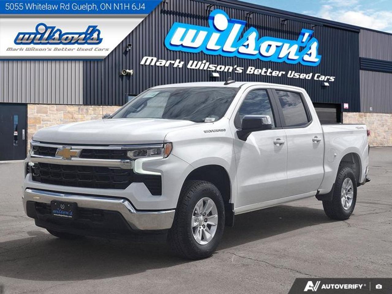 Look at this certified 2025 Chevrolet Silverado 1500 LT Crew 4X4 | 5.3L | Heated Wheel + Seats | CarPlay + Android | Remote Start | and More !. Its Automatic transmission and 5.3L engine will keep you going. This Chevrolet Silverado 1500 has the following options: Remote Start, Heated Steering Wheel, Air Conditioning, Heated Seats, Tilt Steering Wheel, Steering Radio Controls, Power Windows, Power Locks, Traction Control, and Power Mirrors. Stop by and visit us at Mark Wilsons Better Used Cars, 5055 Whitelaw Road, Guelph, ON N1H 6J4.MASSIVE SELECTION: 500+ vehicles in ONE LOCATION, all Live Market Priced for the best value!STRAIGHTFORWARD & TRANSPARENT PRICING: Our Advertised Price INCLUDES:Safety Certification! (No separate certification fee upcharge).FREE Carfax History Report!NO upcharge for paying cash!CONFIDENCE & PEACE OF MIND: 30-Day/3,000 km Warranty INCLUDED! Plus a 5-Day Exchange Privilege!*EASY FINANCING: Better-than-bank rates, $0 Down, and 3 Months No Payments available OAC. BAD CREDIT APPROVED HERE!WE BUY CARS: Get Top Dollar for your trade, or sell us your vehicle for CASH even if you dont buy ours!www.shopwilsons.comAn Honest, Transparent Buying Experience. Trusted in business since 1961!(Cash Prices Exclude HST and Licensing Fees only.)