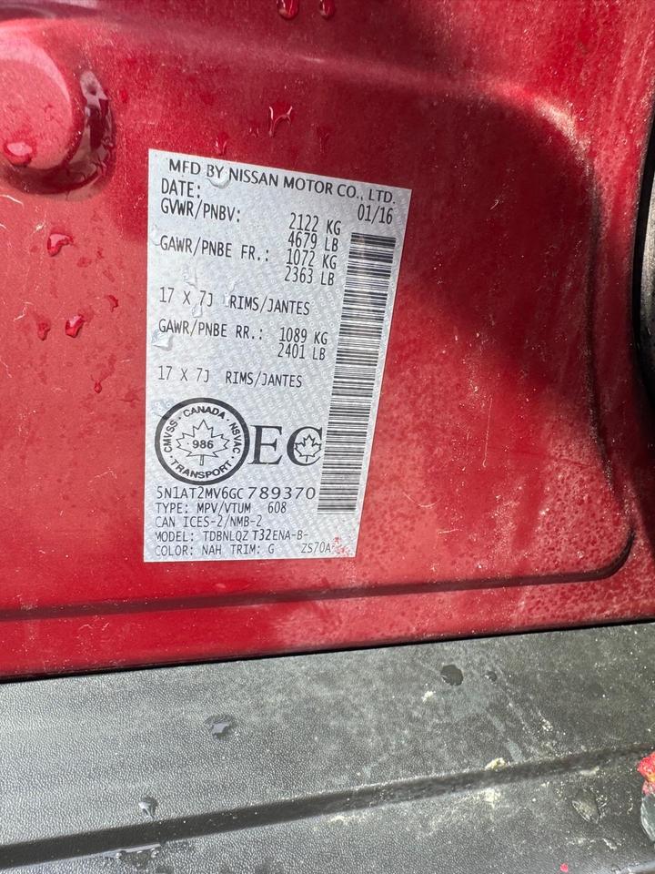 2016 Nissan Rogue S, AWD, POSSIBLE TRANS ISSUE, DRIVES, AS IS Photo