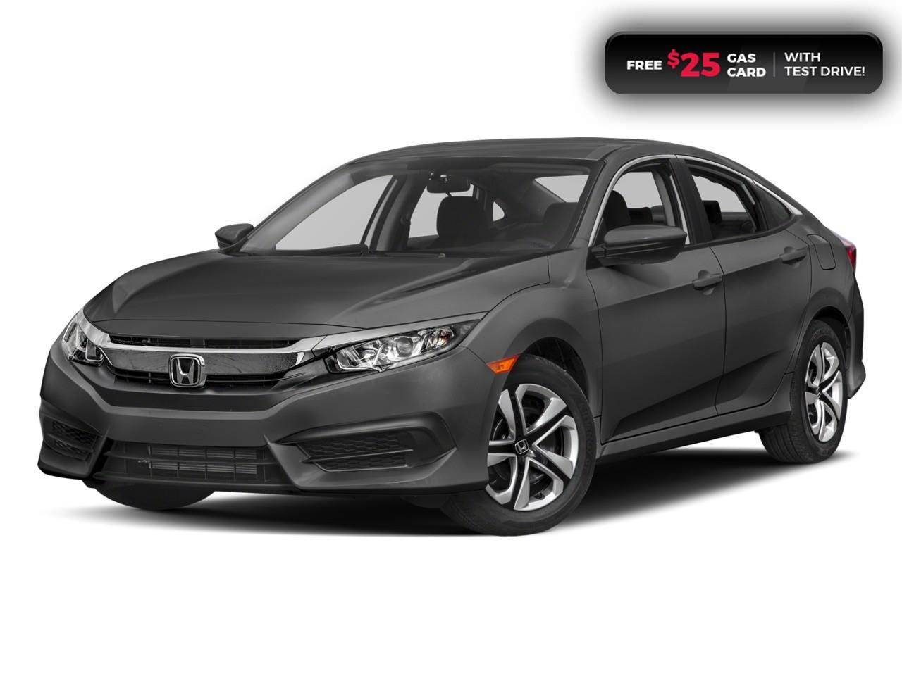 <p><span style=color:rgb( 0 , 0 , 0 )><strong>GREAT FIRST CAR! IN EXCELLENT SHAPE! TEST DRIVE TODAY!</strong></span></p><p><span style=color:rgb( 0 , 0 , 0 )>2017 Honda Civic LX featuring CVT transmission, five passenger seating, Apple CarPlay and Android Auto connectivity, Siri® Eyes Free compatibility, ECON mode, Bluetooth, AM/FM audio system with two USB inputs, steering wheel mounted controls, cruise control, air conditioning, dual climate zones, heated front seats, rearview camera with dynamic guidelines, 12V power outlet, power mirrors, power locks, power windows, 60/40 split fold-down rear seatback, Anchors and Tethers for Children (LATCH), remote keyless entry with trunk release, auto on/off headlights, electronic stability control and anti-lock braking system.Contact Cambridge Centre Honda for special discounted finance rates, as low as 8.99%, on approved credit from Honda Financial Services. </span></p><p><span style=color:rgb( 255 , 0 , 0 )><strong>FREE $25 GAS CARD WITH TEST DRIVE!</strong></span></p><p><span style=color:rgb( 0 , 0 , 0 )>Our philosophy is simple. We believe that buying and owning a car should be easy, enjoyable and transparent. Welcome to the Cambridge Centre Honda Family! Cambridge Centre Honda proudly serves customers from Cambridge, Kitchener, Waterloo, Brantford, Hamilton, Waterford, Brant, Woodstock, Paris, Branchton, Preston, Hespeler, Galt, Puslinch, Morriston, Roseville, Plattsville, New Hamburg, Baden, Tavistock, Stratford, Wellesley, St. Clements, St. Jacobs, Elmira, Breslau, Guelph, Fergus, Elora, Rockwood, Halton Hills, Georgetown, Milton and all across Ontario!</span></p>