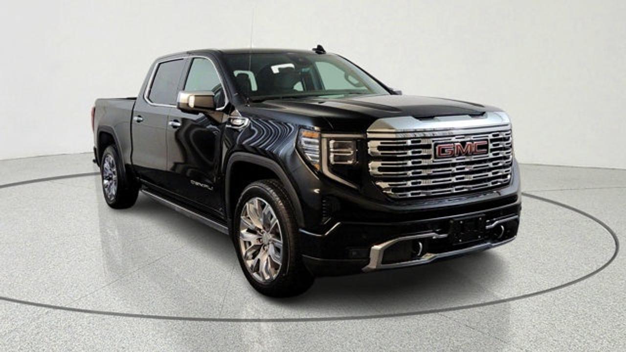 The 2026 GMC Sierra 1500 Denali with the 3.0 litre Duramax Diesel, paired with a 10-speed automatic transmission provides both fuel efficiency and torque. Its Denali Reserve Package includes a sunroof, MultiPro power steps, a technology package including a rear-camera mirror and 15-inch multicolor head-up display. Visually and in ride presence, the 22-inch painted aluminum wheels with machining and bright chrome inserts set this trim apart, as well as many comfort and driver assistance features rounds out the premium experience.
