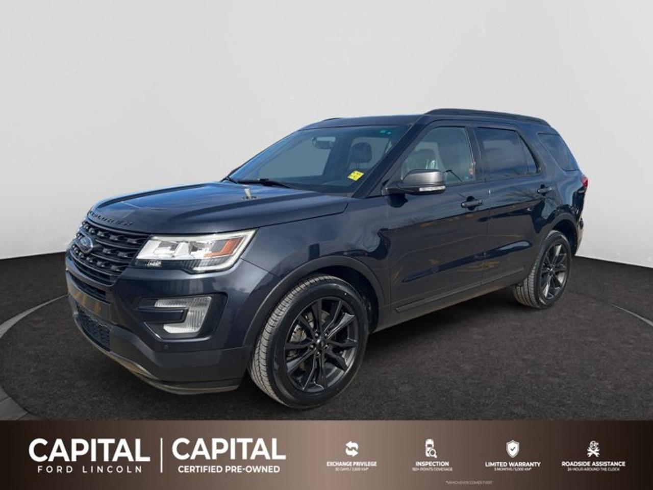This BLACK Ford Explorer XLT is the best selling SUV in its class. The XLT trim has a Regular Unleaded V-6 3.5 L/213 engine and is capable of towing and off-roading. Great for road trips, camping and more! You will notice the vehicle has chrome door handles and the convenience of a keyless entry keypad. This spacious interior includes a media hub with 2 USB ports, SD card reader and an audio/video input jack and the overhead console has dome/map lights and a cool little holder for your shades. The XLT models come with a powerful sound system including a single-disc CD player and six speakers. MP3-capable so you can load it up with all your music! Safety features include a reverse sensing system and a SOS post crash alert system. This vehicle would be an excellent addition for any family! Contact us today to test drive a Ford Explorer XLT.Check out this vehicles pictures, features, options and specs, and let us know if you have any questions. Helping find the perfect vehicle FOR YOU is our only priority.P.S...Sometimes texting is easier. Text (or call) 306-994-3121 for fast answers at your fingertips!Dealer License #307287