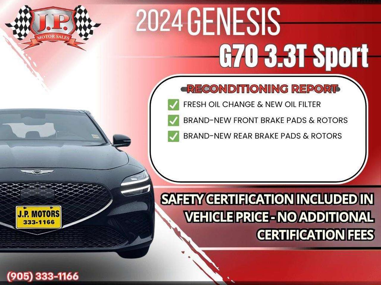2024 Genesis G70 3.3T Sport Apple CarPlay & Android Auto • Heads-Up Display • Heated & Cooled Front Seats • Leather Seating • Power Sunroo Photo