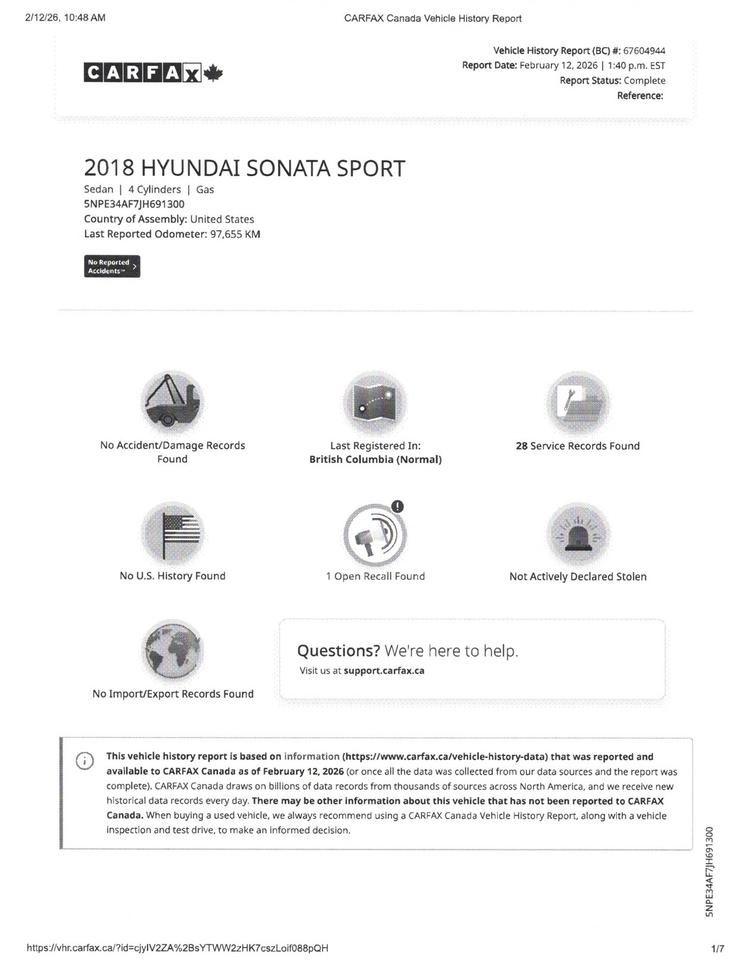 2018 Hyundai Sonata GLS Photo