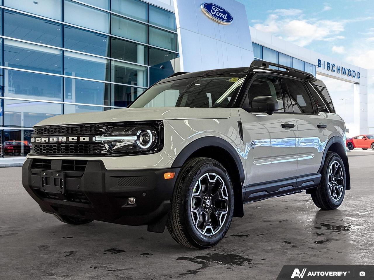 The 2026 Ford Bronco Sport Outer Banks is built for those who want genuine capability without sacrificing daily comfort. Fresh off the lot with only 26 km, this White 4WD SUV pairs a turbocharged 1.5L 3-cylinder engine with a well-rounded suite of technology and safety features that set the Outer Banks trim apart from the base lineup.

- Brand new 2026 model with just 26 km  truly the first to enjoy it
- Heated leatherette steering wheel and leatherette-accented rear seating for an elevated interior feel
- Adaptive Cruise Control with Stop-and-Go for relaxed highway and city commuting
- Voice-activated dual-zone automatic climate control keeps every passenger comfortable
- BLIS Blind Spot Information System, Rear Cross-Traffic Braking, and Evasion Assist for confident maneuvering
- Driver Monitoring Alert and Lane Centering add an extra layer of awareness on longer drives
- Autolamp LED projector beam headlamps with Auto High-Beam for clear visibility after dark
- Efficient fuel economy rated at 7.8 L/100 km highway and 9.3 L/100 km city

Ready to make it yours? You can reserve this Bronco Sport online, start the purchase process from home, or visit us at Birchwood Ford to book a test drive. Have questions? Our team is happy to walk you through every detail  reach us through www.birchwoodford.ca or stop by in person.
Birchwood Ford is your choice for New Ford vehicles in Winnipeg. 

At Birchwood Ford, we hold ourselves to the highest standard. Our number one focus is customer satisfaction which has awarded us the Ford of Canadas Presidents Award for 5 consecutive years. This honour is presented to Ford dealers that have proven outstanding results in Sales and Customer Service Excellence.

Are you a newcomer to Canada, recent graduate, first time car buyer or physically challenged? Ask us about our exclusive rebates and how they may apply to you.
 
Interested in seeing/hearing more? Book a test drive or give us a call at (204) 661-9555 and we can help you with whatever you need!

Dealer permit #4454
Dealer permit #4454