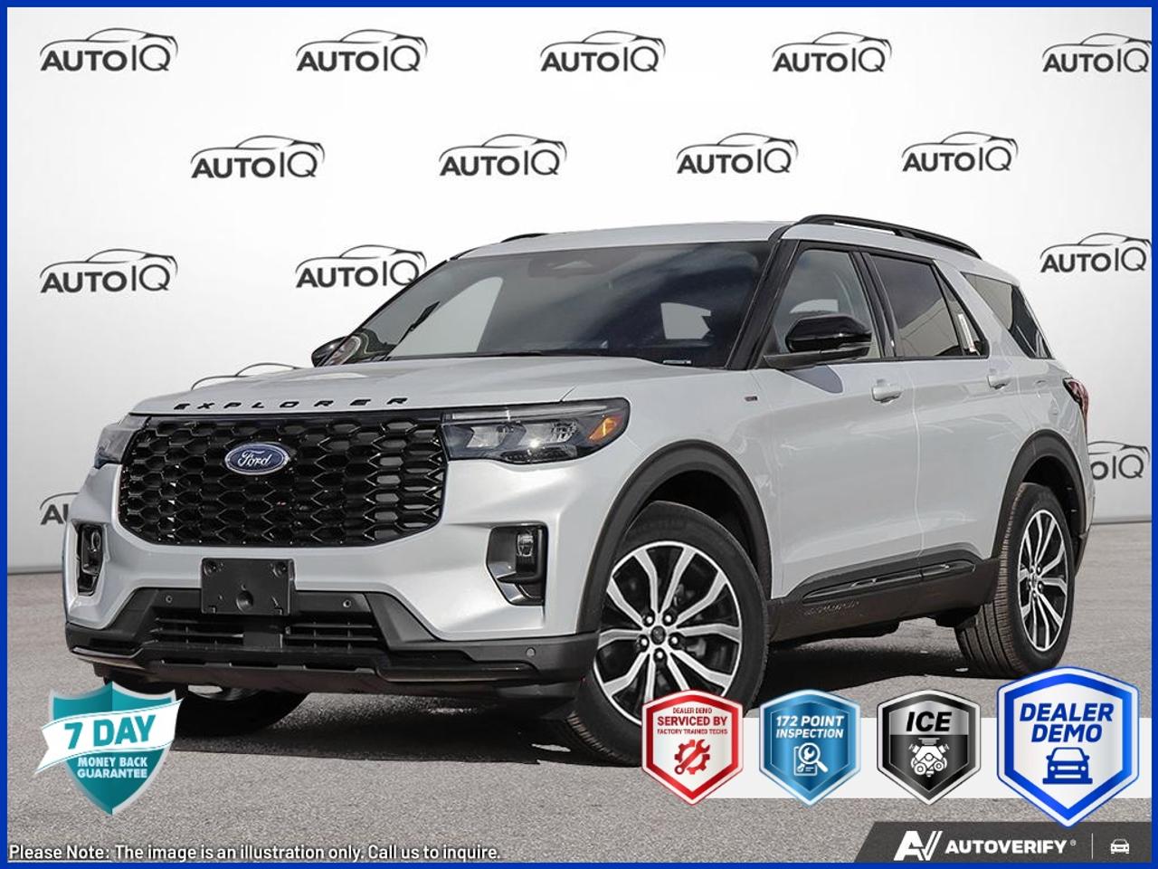 Used 2026 Ford Explorer ST-Line EQUIP GRP 300A | STAR WHITE MET TRI-COAT | LEATHER W/ PERFORATED INSERTS | 2.3L ECO | 10-SPD A/T | PANO RF W/FIXED GL & PWR SHAD | BLUECRUISE EQUIP 1YR+90D PLAN | KEYLESS ENTRY | BLUECRUISE HARDWARE for sale in Hamilton, ON