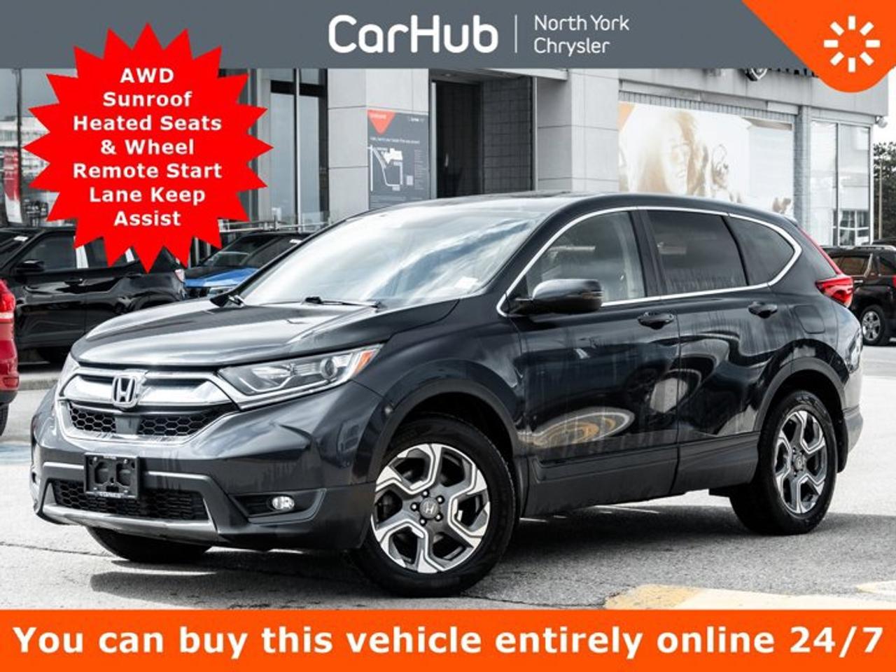<p> This Honda CR-V boasts a Intercooled Turbo Regular Unleaded I-4 1.5 L/91 engine powering this Variable transmission. Wireless Phone Connectivity, Wheels: 18 Aluminum-Alloy, Valet Function. <p> This Honda CR-V Features the Following Options <br /> Trunk/Hatch Auto-Latch, Trip Computer, Transmission: Continuously Variable (CVT), Transmission w/Driver Selectable Mode, Tires: 235/60R18 103H All-Season, Tailgate/Rear Door Lock Included w/Power Door Locks, Strut Front Suspension w/Coil Springs, Steel Spare Wheel, Splash Guards, Speed Sensitive Variable Intermittent Wipers w/Heated Wiper Park. </p> <p>Drive Happy with CarHub<br>*** All-inclusive, upfront prices -- no haggling, negotiations, pressure, or games*** Purchase or lease a vehicle and receive a $1000 CarHub Rewards card for service.  *** Purchase this vehicle fully online on CarHub websites</p> <p>Transparency Statement<br>USED VEHICLES:Online prices and payments are for finance purchases  please note there is a $850 safety certification fee. if not Certified, then as per OMVIC Regulations the vehicle is deemed to be not drivable and Not Certified. Cash purchases for used vehicles have a $2,350 surcharge which includes the safety certification (the finance price + $2,350).NEW VEHICLES:New financed vehicles are subject to an $ 850 Processing Fee. New cars priced at over $100,000 including add-ons or accessories are subject to the additional federal luxury tax.While every effort is taken to avoid errors, technical or human error can occur, so please confirm vehicle features, options, materials, and other specs with your CarHub representative. This can easily be done by calling us or by visiting us at the dealership. CarHub used vehicles come standard with 1 key. If we receive more than one key from the previous owner, we include them with the vehicle. Additional keys may be purchased at the time of sale. Ask your Product Advisor for more details. Payments are only estimates derived from a standard term/rate on approved credit. Terms, rates and payments may vary. Prices, rates and payments are subject to change without notice. Please see our website for more details.</p>