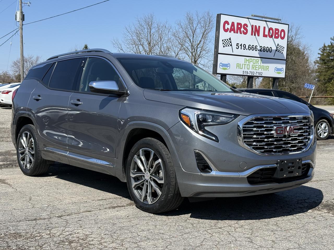 <p>2018 GMC TERRAIN DENALI!</p><p>Safety inspection included in the full asking price // Carfax available&nbsp;</p><div class=flex flex-col text-sm pb-25><section class=text-token-text-primary w-full focus:outline-none [--shadow-height:45px] has-data-writing-block:pointer-events-none has-data-writing-block:-mt-(--shadow-height) has-data-writing-block:pt-(--shadow-height) [&:has([data-writing-block])>*]:pointer-events-auto scroll-mt-[calc(var(--header-height)+min(200px,max(70px,20svh)))] dir=auto data-turn-id=request-WEB:9e589ad6-c521-4e94-bb39-2697caf6e8ef-7 data-testid=conversation-turn-16 data-scroll-anchor=true data-turn=assistant><div class=text-base my-auto mx-auto pb-10 [--thread-content-margin:var(--thread-content-margin-xs,calc(var(--spacing)*4))] @w-sm/main:[--thread-content-margin:var(--thread-content-margin-sm,calc(var(--spacing)*6))] @w-lg/main:[--thread-content-margin:var(--thread-content-margin-lg,calc(var(--spacing)*16))] px-(--thread-content-margin)><div class=[--thread-content-max-width:40rem] @w-lg/main:[--thread-content-max-width:48rem] mx-auto max-w-(--thread-content-max-width) flex-1 group/turn-messages focus-visible:outline-hidden relative flex w-full min-w-0 flex-col agent-turn><div class=flex max-w-full flex-col gap-4 grow><div class=min-h-8 text-message relative flex w-full flex-col items-end gap-2 text-start break-words whitespace-normal outline-none keyboard-focused:focus-ring [.text-message+&]:mt-1 dir=auto tabindex=0 data-message-author-role=assistant data-message-id=49914ec0-10ae-449e-b436-4b20fd76e352 data-message-model-slug=gpt-5-3 data-turn-start-message=true><div class=flex w-full flex-col gap-1 empty:hidden><div class=markdown prose dark:prose-invert w-full wrap-break-word light markdown-new-styling><p data-start=0 data-end=890 data-is-last-node= data-is-only-node=>2018 GMC Terrain Denali delivers premium comfort with bold styling and advanced technology in a versatile SUV package. Key Features: Turbocharged 2.0L 4-Cylinder Engine // 9-Speed Automatic Transmission // All-Wheel Drive // Denali Premium Trim // 19-Inch Alloy Wheels // LED Headlights & Signature Lighting // Hands-Free Power Liftgate // Panoramic Sunroof // Leather-Appointed Interior // Heated & Ventilated Front Seats // Heated Rear Seats // Heated Steering Wheel // Dual-Zone Automatic Climate Control // GMC Infotainment System with Navigation // Apple CarPlay // Android Auto // Bose Premium Sound System // Wireless Charging Pad // Head-Up Display // 360-Degree Surround Vision Camera // Front & Rear Parking Sensors // Blind Zone Alert // Rear Cross Traffic Alert // Lane Keep Assist // Forward Collision Alert // Adaptive Cruise Control</p></div></div></div></div></div></div></section></div><div class=pointer-events-none h-px w-px absolute bottom-0 aria-hidden=true data-edge=true>&nbsp;</div><p data-start=139 data-end=305><strong>CARS IN LOBO LTD.&nbsp; &ndash; Your trusted pre-owned vehicle destination!</strong></p><p>&nbsp;</p><p data-start=139 data-end=305><strong>Located at 6355 Egremont Dr, Komoka, ON N0L 1R0 &mdash; just 7 km west of Hyde Park Rd. Heading west on Fanshawe Park Rd as it becomes Egremont Dr, you&rsquo;ll find us at the traffic lights on the corner of Egremont Dr & Narin Rd in Middlesex county township of Lobo.&nbsp;</strong></p><p>&nbsp;</p><p data-start=139 data-end=305><strong>Serving London, Ontario/Middlesex County for over 10 years. A registered member of the UCDA (Used Car Dealers Association of Ontario) and fully licensed with OMVIC (Ontario Motor Vehicle Industry Council).</strong></p><p>&nbsp;</p><hr><p>&nbsp;</p><p data-start=139 data-end=305><strong><span style=font-size: 14pt;>CARS IN LOBO LTD. (Buy - Sell - Trade - Finance)&nbsp; </span><span style=font-size: 14pt;>Office#&nbsp; 519 666 2800 </span><span style=font-size: 14pt;>TEXT# 519 630 6660</span></strong></p><p>&nbsp;</p><hr><p>&nbsp;</p><p data-start=312 data-end=770><strong>- /Quality, locally sourced pre-owned vehicles at a competitive price<br>- /Safety certification Inspection included at the Full Asking Price! (unless listed otherwise)</strong><br><strong>- /We take all trade ins at a competitive & fair value&nbsp;</strong><br><strong>- /We buy cars outright with no purchase&nbsp;necessary</strong><br data-start=352 data-end=355><strong>- /CARFAX reports available on all cars</strong><br data-start=462 data-end=465><strong>- /Extended warranty options available</strong><br data-start=590 data-end=593><strong>- /Financing options available</strong><br data-start=642 data-end=645><strong>- /We register & plate your vehicle for you (Licensing Extra)</strong><br data-start=714 data-end=717><strong>- /No hidden fees. No pressure. Easy going team that is here to help.&nbsp;</strong></p><p>&nbsp;</p><p data-start=777 data-end=908><strong>Message us anytime or feel free to drop by! We are here to help make your next vehicle purchase simple and stress-free. -> OPEN 6 DAYS WEEK MONDAY - SATURDAY&nbsp;</strong></p><p>&nbsp;</p><p data-start=777 data-end=908>&nbsp;</p>