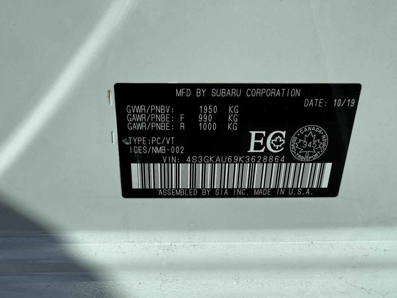 2019 Subaru Impreza 2.0i Sport-tech 4-door Auto w-EyeSight Pkg Photo