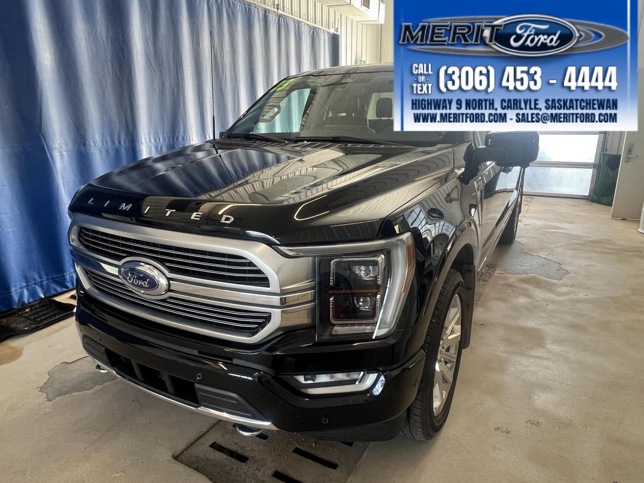 This 2023 Ford F-150 Limited in striking Agate Black Metallic is a fully-loaded, hybrid-powered workhorse that delivers serious capability alongside premium refinements. With 4WD, a 3.5L twin-turbo hybrid V6, and the top-tier Limited trim, this truck is built for those who demand performance and comfort in equal measure  and at 64,000 km, its well-broken-in but with plenty of road left ahead.

Key Features:
- 3.5L PowerBoost Full Hybrid V6 with Automatic Transmission  efficiency and power in one package
- 4WD drivetrain ready for tough terrain, job sites, or winter conditions
- Limited trim  Fords highest F-150 trim level, loaded from the factory
- Agate Black Metallic exterior with Admiral Blue interior  a sharp, distinctive combination
- FordPass Connect 4G Mobile Hotspot  stay connected on the road or at the worksite
- Cruise Control with Steering Wheel Controls for comfortable long-haul driving
- Comprehensive airbag system including Safety Canopy curtain airbags and seat-mounted side airbags
- Securilock Anti-Theft Ignition Immobilizer and Rear Child Safety Locks for added peace of mind

At Merit Ford Sales, were here to make your next vehicle purchase straightforward and stress-free. Interested in this F-150 Limited? Contact us with any questions, book a test drive appointment, or get started on your purchase online today.