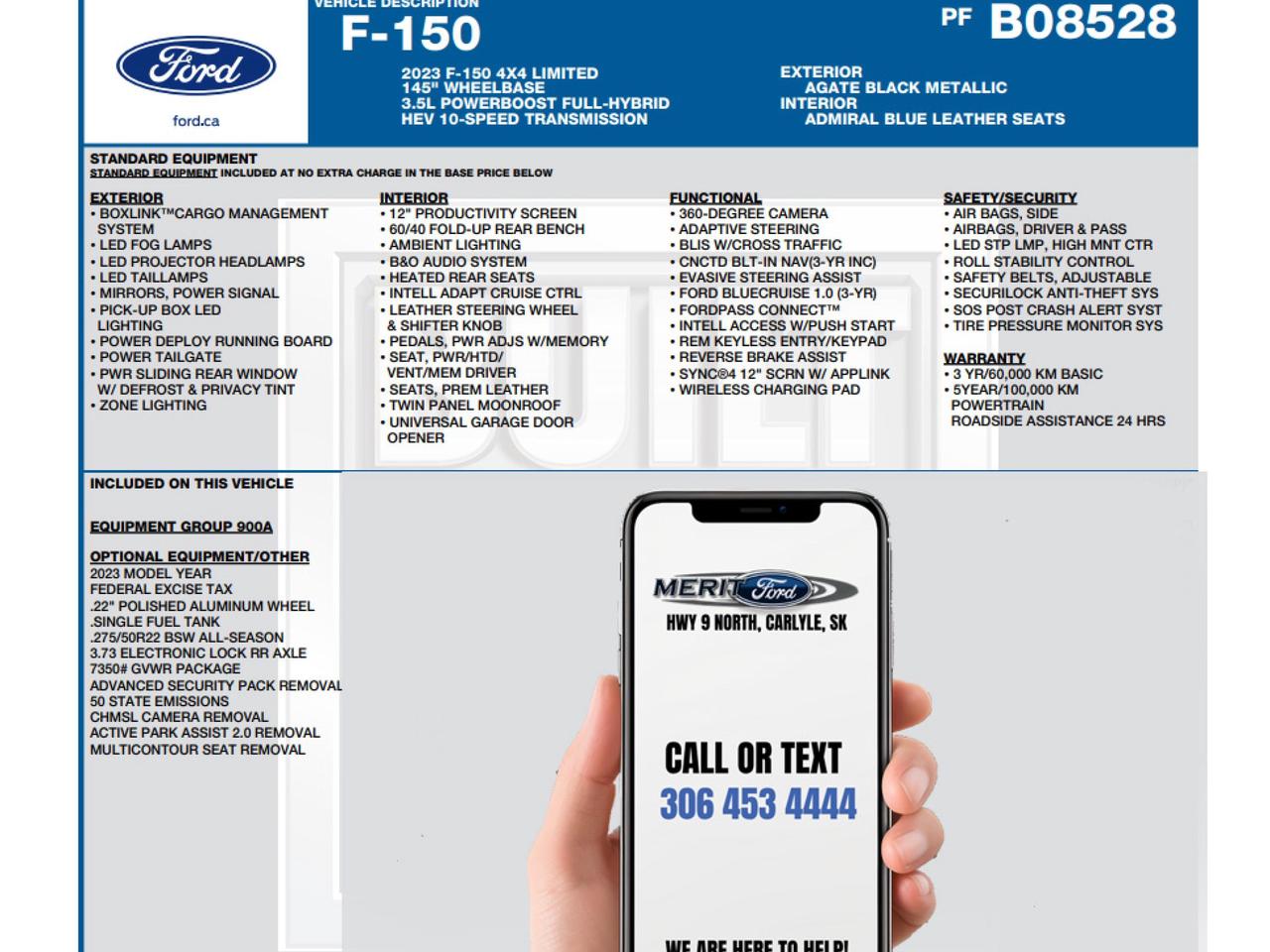 2023 Ford F-150 Limited 3.5L POWERBOOST 900A+ Photo2