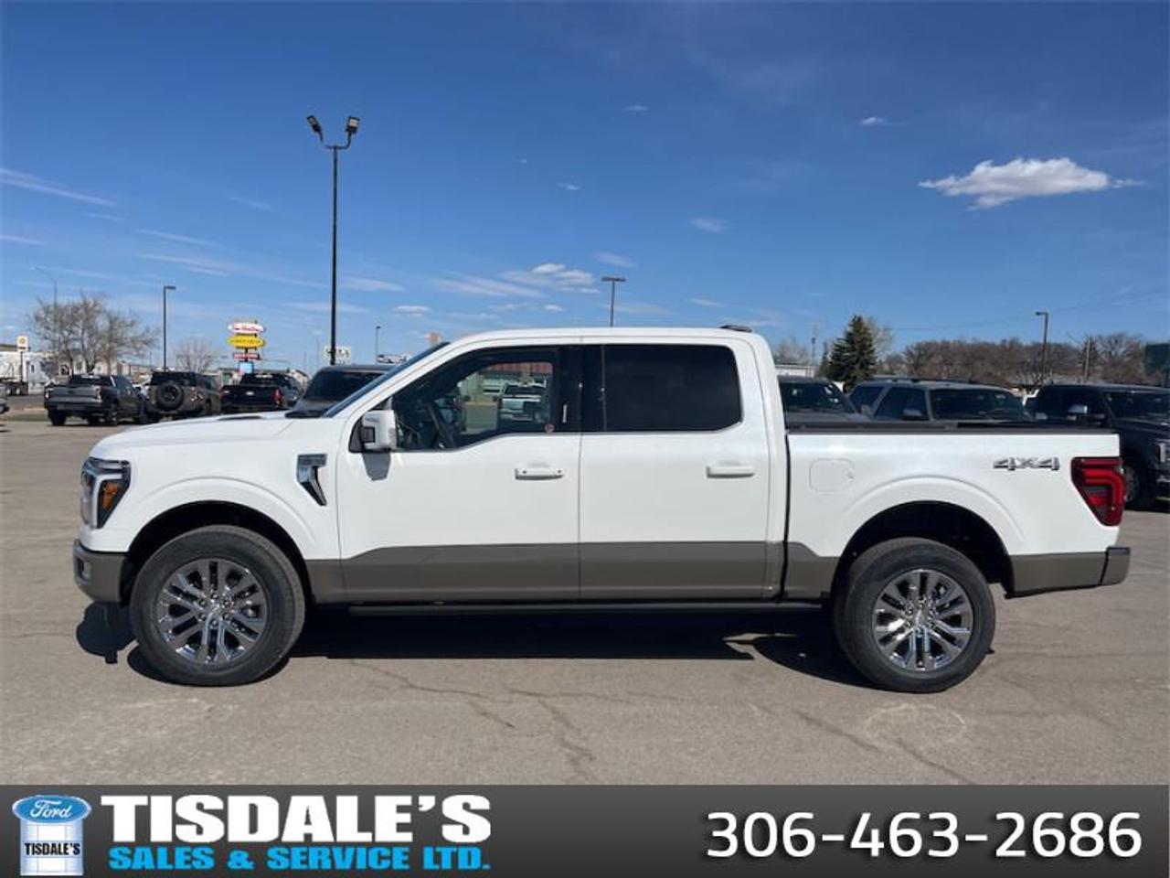 <b>Leather Seats, Sunroof, Spray-in Bedliner!</b><br> <br> <br> <br>Check out the large selection of new Fords at Tisdales today!<br> <br>The 2026 Ford F-150 blends everyday usability, robust build quality and forward-looking design into a pickup that truly serves you. <br> <br>The 2026 Ford F-150 combines proven leadership in toughness with smart innovation to deliver a truck built for real-world demands. Inside, the cabin features refined materials, intuitive tech and comfortable seating to support both driver and passengers on every journey. With its strong presence, flexible design and Fords legacy of dependability, the F-150 is ready for whatever work or play you throw its way.<br> <br>This Star White Tri-Coat Crew Cab 4X4 pickup has an Automatic transmission and is powered by a 400HP 3.5L V6 Cylinder Engine. <br> <br> Our F-150s trim level is King Ranch. This vehicle has been upgraded with the following features: Leather Seats, Sunroof, Spray-in Bedliner.<br><br> View the original window sticker for this vehicle with this url <b><a href=http://www.windowsticker.forddirect.com/windowsticker.pdf?vin=1FTFW6L89TFA86892 target=_blank>http://www.windowsticker.forddirect.com/windowsticker.pdf?vin=1FTFW6L89TFA86892</a></b>.<br> <br>To apply right now for financing use this link: <a href=http://www.tisdales.com/shopping-tools/apply-for-credit.html target=_blank>http://www.tisdales.com/shopping-tools/apply-for-credit.html</a><br><br> <br/> Total  rebate of $7500 is reflected in the price.   Incentives expire 2026-06-01.  See dealer for details. <br> <br>Tisdales is not your standard dealership. Sales consultants are available to discuss what vehicle would best suit the customer and their lifestyle, and if a certain vehicle isnt readily available on the lot, one will be brought in.<br> Come by and check out our fleet of 20+ used cars and trucks and 60+ new cars and trucks for sale in Kindersley.  o~o