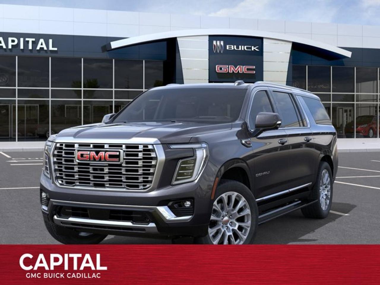 This 2026 GMC Yukon XL in Titanium Rush Metallic is equipped with 4WD and Gas V8 6.2L/ engine.The GMC Yukon is designed with power and purpose. Bold exterior styling cues and refined details give it an unmistakable presence on the road. From its three-dimensional grille, advanced lighting and stylish wheels to its active grille shutters, rainsense front wipers and hidden rear wiper, youll find innovative features both inside and out. With seating for up to nine, premium materials and inspiring capability, this SUV offers a perfect blend of craftsmanship, comfort and functionality. The interior features optional heated and ventilated seats, heated steering wheel, a quiet cabin, keyless open and start and climate controls. Not to mention the innovative seating and storage, from third-row power fold flat seats and second-row power-release fold and tumble seats to a large center console, articulating screen with hidden storage and 1113 L /39.3 cu. ft. (XL model; Yukon 433 L /15.3 cu. ft.) of cargo space behind the third row. The Yukon comes with 5.3L V-8 EcoTec3 Engine, can tow up to 3856 KG (8500 LB.) And to deliver a refined, solid and smooth drive, youll find hydraulic mounts, improved handling and automatic locking rear differential. Technology and infotainment innovations let you stay conveniently connected and in control, with features like multiple USB ports and an 8-inch infotainment system with available navigation. Not to mention a customizable driver information center, rear vision camera, rear seat reminder and access to the myGMC app. This SUV is equipped with an array of available advanced safety features to help prepare you for the unexpected, including available forward collision alert, low speed forward automatic braking, front and rear park assist, and much more.Key features of the Yukon Denali include: 6.2L EcoTec3 V8 engine with 420 hp and 460lb.-ft of torque, 10-speed automatic transmission, Premium Denali styling, Magnetic Ride Control, Available power-retractable assist steps with perimeter lighting, HID Headlamps with LED signature daytime running lamps, Heated and ventilated 12-way power-adjustable driver and front-passenger bucket seats, Heated second-row bucket seats, Leather-wrapped heated steering wheel, 8 customizable driver display and multi-color Head-Up Display, Bose CenterPoint Premium Audio System, Bose Active Noise Cancellation, and Available 22 wheels.Check out this vehicles pictures, features, options and specs, and let us know if you have any questions. Helping find the perfect vehicle FOR YOU is our only priority.P.S...Sometimes texting is easier. Text (or call) 306-801-9090 for fast answers at your fingertips!Dealer License #914248Disclaimer: All prices are plus taxes & fees. See dealer for Details. Dealer Permit # 914248 See dealer for Details.