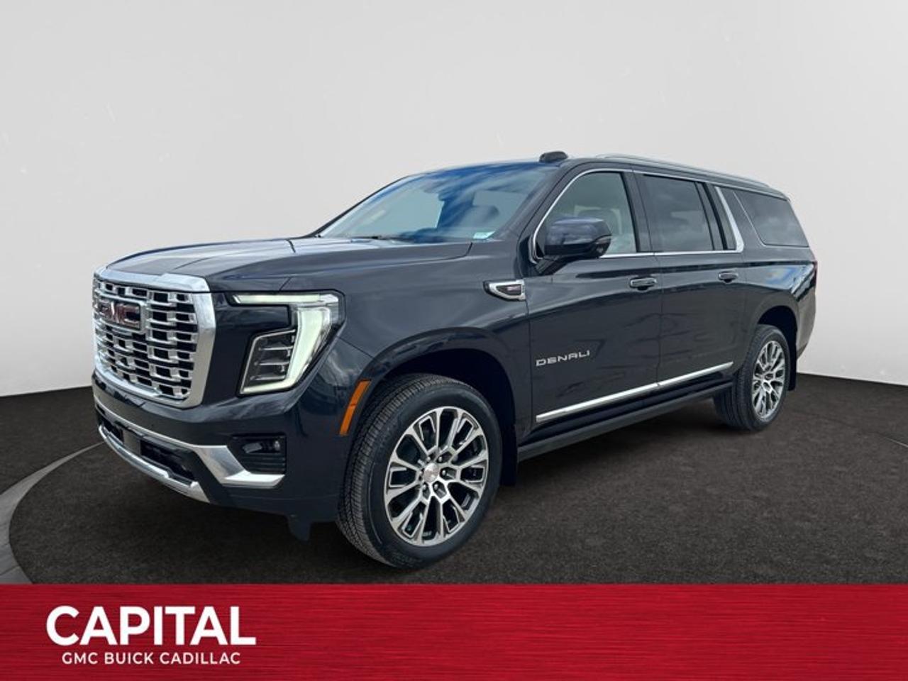 This 2026 GMC Yukon XL in Titanium Rush Metallic is equipped with 4WD and Gas V8 6.2L/ engine.The GMC Yukon is designed with power and purpose. Bold exterior styling cues and refined details give it an unmistakable presence on the road. From its three-dimensional grille, advanced lighting and stylish wheels to its active grille shutters, rainsense front wipers and hidden rear wiper, youll find innovative features both inside and out. With seating for up to nine, premium materials and inspiring capability, this SUV offers a perfect blend of craftsmanship, comfort and functionality. The interior features optional heated and ventilated seats, heated steering wheel, a quiet cabin, keyless open and start and climate controls. Not to mention the innovative seating and storage, from third-row power fold flat seats and second-row power-release fold and tumble seats to a large center console, articulating screen with hidden storage and 1113 L /39.3 cu. ft. (XL model; Yukon 433 L /15.3 cu. ft.) of cargo space behind the third row. The Yukon comes with 5.3L V-8 EcoTec3 Engine, can tow up to 3856 KG (8500 LB.) And to deliver a refined, solid and smooth drive, youll find hydraulic mounts, improved handling and automatic locking rear differential. Technology and infotainment innovations let you stay conveniently connected and in control, with features like multiple USB ports and an 8-inch infotainment system with available navigation. Not to mention a customizable driver information center, rear vision camera, rear seat reminder and access to the myGMC app. This SUV is equipped with an array of available advanced safety features to help prepare you for the unexpected, including available forward collision alert, low speed forward automatic braking, front and rear park assist, and much more.Key features of the Yukon Denali include: 6.2L EcoTec3 V8 engine with 420 hp and 460lb.-ft of torque, 10-speed automatic transmission, Premium Denali styling, Magnetic Ride Control, Available power-retractable assist steps with perimeter lighting, HID Headlamps with LED signature daytime running lamps, Heated and ventilated 12-way power-adjustable driver and front-passenger bucket seats, Heated second-row bucket seats, Leather-wrapped heated steering wheel, 8 customizable driver display and multi-color Head-Up Display, Bose CenterPoint Premium Audio System, Bose Active Noise Cancellation, and Available 22 wheels.Check out this vehicles pictures, features, options and specs, and let us know if you have any questions. Helping find the perfect vehicle FOR YOU is our only priority.P.S...Sometimes texting is easier. Text (or call) 306-801-9090 for fast answers at your fingertips!Dealer License #914248Disclaimer: All prices are plus taxes & fees. See dealer for Details. Dealer Permit # 914248 See dealer for Details.