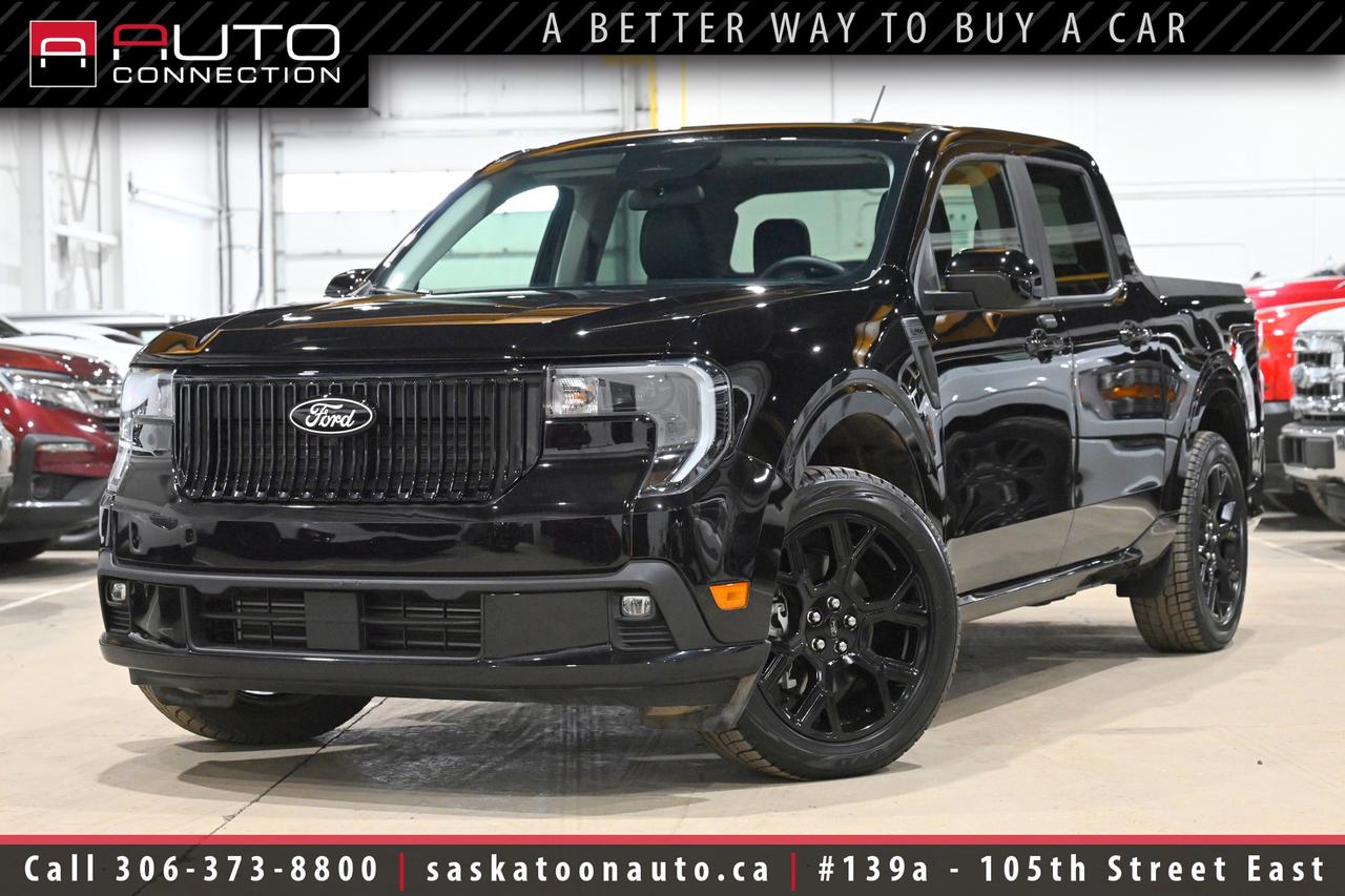 <p><span><font color=#000000><span>Financing & Warranty Available!</span><span><br></span></font></span><span><br></span><span>One Owner - Accident Free - OEM Warranty</span><span><br></span><span><br>This <b>2025 Ford Maverick Lobo</b> stands out with its Shadow Black finish, Black Onyx ActiveX interior, and a sporty presence that gives this compact truck a bold edge. With only 14,158 kilometers, a one-owner history, and an accident-free background, it offers the confidence of a lightly driven vehicle that has been cared for properly. Powered by the 2.0L EcoBoost engine and paired with a 7-speed automatic transmission, it delivers responsive performance while the AWD system helps keep you sure-footed in changing Saskatchewan conditions. The Lobos sport-tuned suspension, 19-inch black painted aluminum wheels, unique front fascia, and black Ford emblems give it a custom look that sets it apart from the everyday pickup. Inside, the 13.2-inch LCD touchscreen, intelligent access with push-button start, and 8-inch productivity screen keep the cabin modern, convenient, and easy to live with. Features like BLIS with Cross-Traffic Alert, lane-keeping system, pre-collision assist with automatic emergency braking, rear parking sensors, and a rear view camera add everyday peace of mind. A power moonroof, hard tri-fold tonneau cover, LED box lighting, and rear flip-up bench with under-seat storage add the kind of versatility that makes this Maverick as practical as it is stylish. Still covered by OEM warranty, this Maverick Lobo is a sharp, well-kept truck that delivers the right mix of efficiency, technology, and attitude.<br><br></span><span>Key Features:</span><span><br></span><span><br>- All-Wheel Drive (AWD)<br>- Apple CarPlay & Android Auto Compatibility<br>- 13.2-Inch LCD Touchscreen Display<br>- Power Moonroof<br>- Rear Parking Sensors<br>- Rear View Camera<br>- Blind Spot Information System (BLIS) w/ Cross-Traffic Alert<br>- Lane-Keeping System<br>- Road Edge Detection<br>- Driver Alert<br>- Pre-Collision Assist w/ Automatic Emergency Braking<br>- Auto High Beams<br>- Intelligent Access w/ Push-Button Start<br>- 8-Inch Productivity Screen<br>- SecuriCode Keyless Entry Keypad<br>- Rear Flip-Up Bench w/ Under Seat Storage<br>- LED Projector Headlamps w/ LED Signature Accent Lighting<br>- Fog Lamps<br>- LED Taillamps<br>- Unique Front Fascia<br>- Black Ford Emblems<br>- Hard Tri-Fold Tonneau Cover<br>- LED Box Lighting<br>- 19-Inch Black Painted Aluminum Wheels<br>- Selectable Drive Modes<br>- Sport-Tuned Suspension<br>- 7-Speed Automatic Transmission<br>- 2.0L EcoBoost 4-Cylinder Engine<br><br><b>Exterior Colour:</b> Shadow Black<br><b>Interior Colour:</b> Black Onyx ActiveX<br><br><b>Vehicle Specifications:</b> </span><a href=https://www.autotrader.ca/research/ford/maverick/2025/?srsltid=AfmBOoqiKQxp1CQhYDYzjIftxWixxXhuVL0fyLUTu5RUkSGK2amfVfZz target=_blank><span>https://www.autotrader.ca/research/ford/maverick/2025/?srsltid=AfmBOoqiKQxp1CQhYDYzjIftxWixxXhuVL0fyLUTu5RUkSGK2amfVfZz</span></a><span><br><br></span><span>Unlock a full year of exclusive VIP benefits with your purchase! Enjoy 20% off labour, 25% off tires, free windshield stone chip repairs, and so much more. Visit saskatoonauto.ca for all the details.<br></span><span><br>Honesty Pricing eliminates the haggle hassle by providing you with our lowest possible selling price up front. In fact, it is the lowest price in our market, and we will prove it by disclosing a comprehensive market report of what our competitors are selling similar vehicles for.<br></span><span><br>This vehicle meets our Diamond Certification standard, which begins by selecting only premium quality vehicles and subjecting them to a much more comprehensive inspection process than typical dealerships use. Diamond Certified ensures a clean history, exceptional appearance and problem-free operation.<br></span><span><br>At Saskatoon Auto Connection we sell pre-owned automobiles the way we would like to buy them ourselves. Since 2008, we have been dedicated to providing the highest level of integrity and transparency in our industry, in combination with the highest quality vehicles at the most competitive prices in Saskatchewan. Our friendly staff is ready to positively redefine your expectations of the pre-owned automobile space.</span><span></span></p>