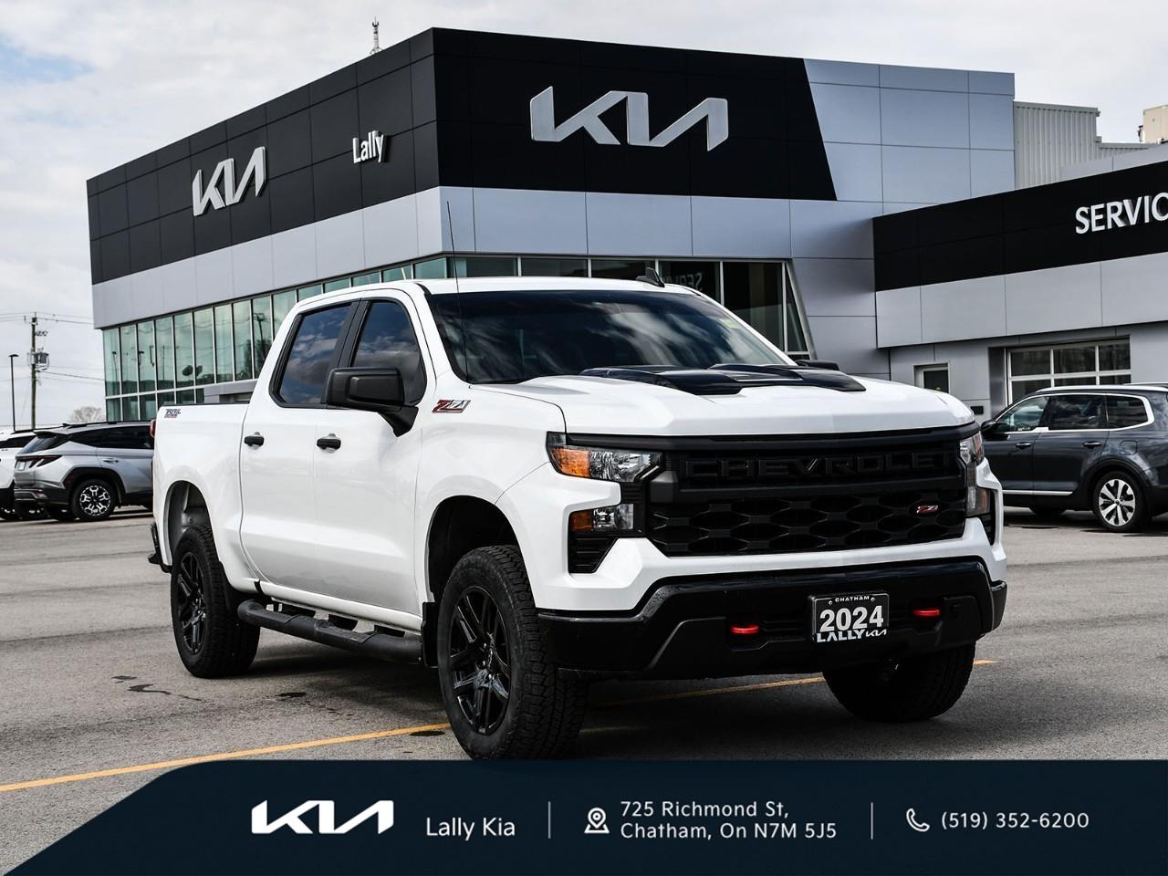 <p>2024 Chevrolet Silverado 1500 Custom Trail Boss | 4WD | Clean CarFax</p><ul><li><p><strong>Condition:</strong> Accident Free / No Accidents / Clean CarFax</p></li><li><p><strong>Performance:</strong> Four-Wheel Drive (4WD), 5.3L V8 Engine, Automatic Transmission, Off-Road Suspension Package</p></li><li><p><strong>Seating & Comfort:</strong> 6 Passenger, Cloth Seating, Air Conditioning</p></li><li><p><strong>Technology:</strong> Apple CarPlay & Android Auto, Bluetooth Connectivity, Touchscreen Display, Remote Start</p></li><li><p><strong>Safety:</strong> Forward Collision Alert, Lane Keep Assist, Front Pedestrian Braking, Backup Camera</p></li><li><p>Financing Available</p></li><li><p>Trade-Ins Welcome</p></li><li><p>Extended Warranty Options</p></li></ul><p>Every used vehicle undergoes a 135-point inspection.</p><p>Pre-owned vehicles are supplied with one key. Any additional keys received from the previous owner will be included at delivery at no charge. Extra keys may be purchased if desired.</p> <p>We use no hassle no haggle live market pricing! Save money and time.</p><p>All prices shown include all fees. Reconditioning and Full Detailing. Taxes and Licensing extra.</p><p>All Pre-Owned vehicles come standard with one key. If we received additional keys from the previous owner they will be with the vehicle upon delivery at no cost. Additional keys may be purchased at customers requested and expense.</p><p>Book your appointment today!</p>