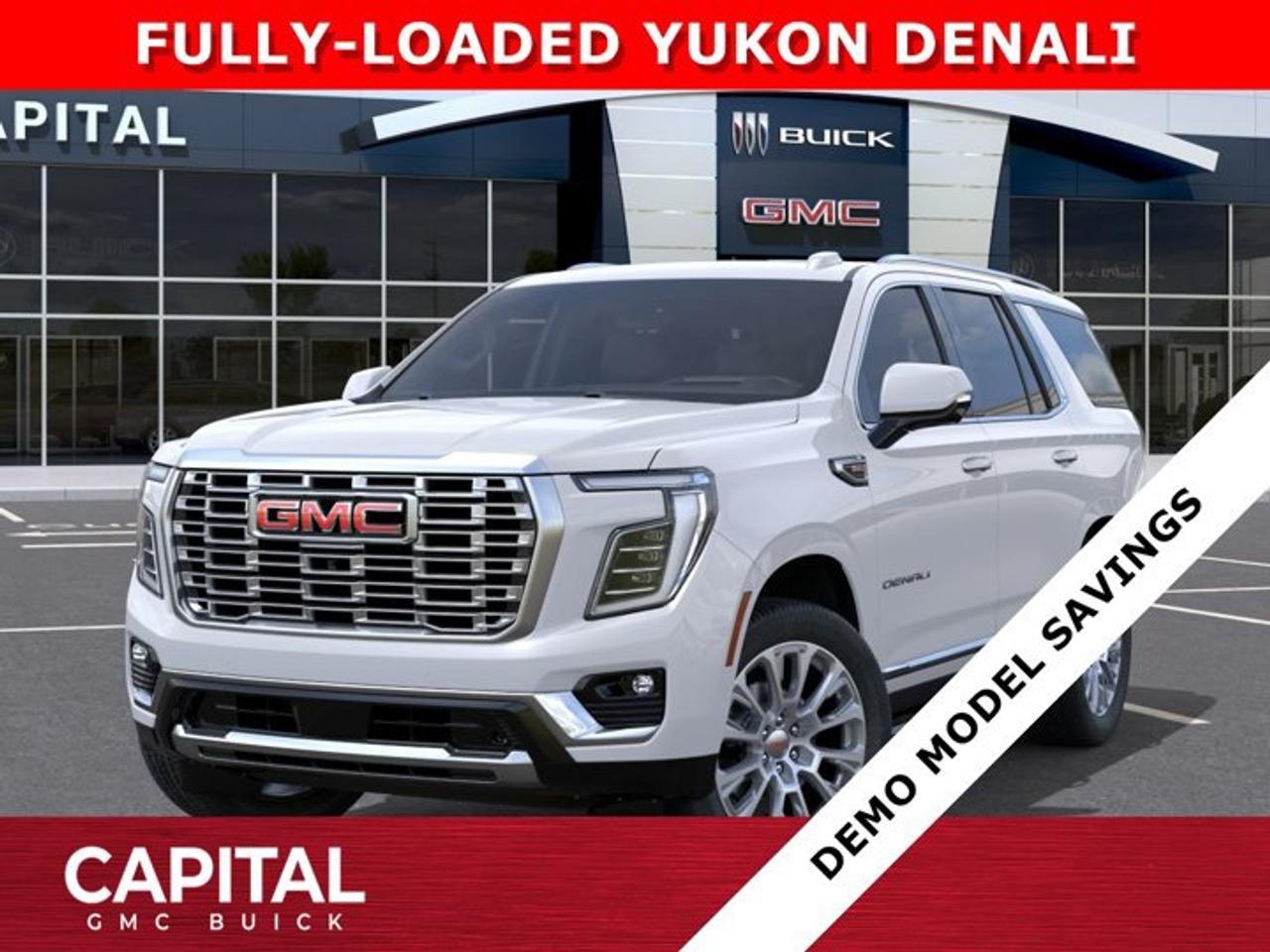 Check out this Fully Loaded 2026 YUKON DENALI... It comes equipped with amazing options like the Denali Reserve Package, Panoramic Sunroof, Power Assist Steps, Heated and Cooled Seats, Air Suspension, Dual Display Rear Media Screens, 15 Inch heads-up display, Super Cruise Handsfree Driving, 360 CAM, Rear Streaming Mirror, Magnetic Ride Control, MASSIVE 16.8 Inch Horizontal Touchscreen, Max Trailering Package and so much more.... Come and experience it for yourself at CAPITAL GMC BUICKAsk for the Internet Department for more information or book your test drive today! Text 507-585-4395 for fast answers at your fingertips!AMVIC Licensed Dealer - Licence Number B1044900