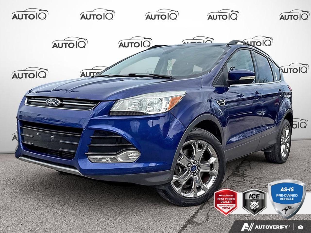 Recent Arrival!<br>Odometer is 22121 kilometers below market average!<br><br>AWD, Equipment Group 301A, Hands-Free Liftgate, Passive Entry/Passive Start (PEPS), Radio: Sony Branded Audio System, Remote Start, Reverse Sensing System, Technology Package.<br><br>Blue Metallic<br>2013 Ford Escape SEL AS TRADED 4D Sport Utility<br>EcoBoost 2.0L I4 GTDi DOHC Turbocharged VCT 6-Speed Automatic with Select-Shift<br>AWD<br><br>Awards:<br>  * Canadian Car of the Year AJACs Best New SUV / CUV (under $35,000)<br><br>Reviews:<br>  * Owners appreciate a modern and unique cabin layout, peace of mind in bad weather, and pleasing performance from the turbocharged engines, particularly the larger 2.0L unit. Controls are said to be easy to use, and interfaces are easily learned. Plenty of at-hand storage is fitted within reach of all occupants to help keep organized and tidy on the move, and the tall and upright driving position helps add confidence. Good brake feel is also noted, particularly during hard stops. Source: autoTRADER.ca<p> </p>

<h4>AS-IS PRE-OWNED VEHICLE</h4>

<p>This vehicle is part of our AS-TRADED inventory. Instead of sending this recent trade-in to a dealer auction, we are offering it to our retail customers first. This is a unique opportunity to purchase a vehicle exactly as it arrived.</p>

<p>The Wholesale Advantage:</p>

<p>
- Unbeatable Pricing: Priced 30-50%<strong> </strong>below typical market value because we have not added any reconditioning costs.<br>
- Raw & Uninspected: We have not performed a mechanical inspection. You are purchasing the vehicle in its original, untouched condition.<br>
- Mechanics Special: Ideal for DIY buyers or those with their own service connections who want to handle the work themselves.<br>
- Direct Access: You get the first opportunity to buy this local trade-in before it is offered to wholesalers.
</p>

<p><em>See below for mandatory As-Is disclosure.</em></p>

<p>This vehicle is being sold AS-IS, unfit, not e-tested, and is not represented as being in roadworthy condition, mechanically sound or maintained at any guaranteed level of quality. The vehicle may not be fit for use as a means of transportation and may require substantial repairs at the purchasers expense. It may not be possible to register the vehicle to be driven in its current condition. This vehicle does not qualify for AutoIQs 7-Day Money Back Guarantee</p>

<p>The buyer of this vehicle will be responsible for all costs associated with passing a Ministry of Transportation Safety Inspection, which is needed to license a vehicle in the Province of Ontario. We are offering this vehicle at a reduced price, as the buyer will be responsible for all costs associated with making this vehicle roadworthy. We have not inspected this vehicle mechanically and do not know what repairs/costs are involved in getting it roadworthy. It may or may not have mechanical, cosmetic, safety and/or emissions issues. By allowing you to choose where and how you want the certifications completed, you have an opportunity to save money!</p>

<p>SPECIAL NOTE: This vehicle is reserved for AutoIQs retail customers only. Please, no dealer calls. Errors and omissions excepted.</p>

<p>*As-traded, specialty or high-performance vehicles are excluded from the 7-Day Money Back Guarantee Program (including, but not limited to Ford Shelby, Ford mustang GT, Ford Raptor, Chevrolet Corvette, Camaro 2SS, Camaro ZL1, V-Series Cadillac, Dodge/Jeep SRT, Hyundai N Line, all electric models)</p>