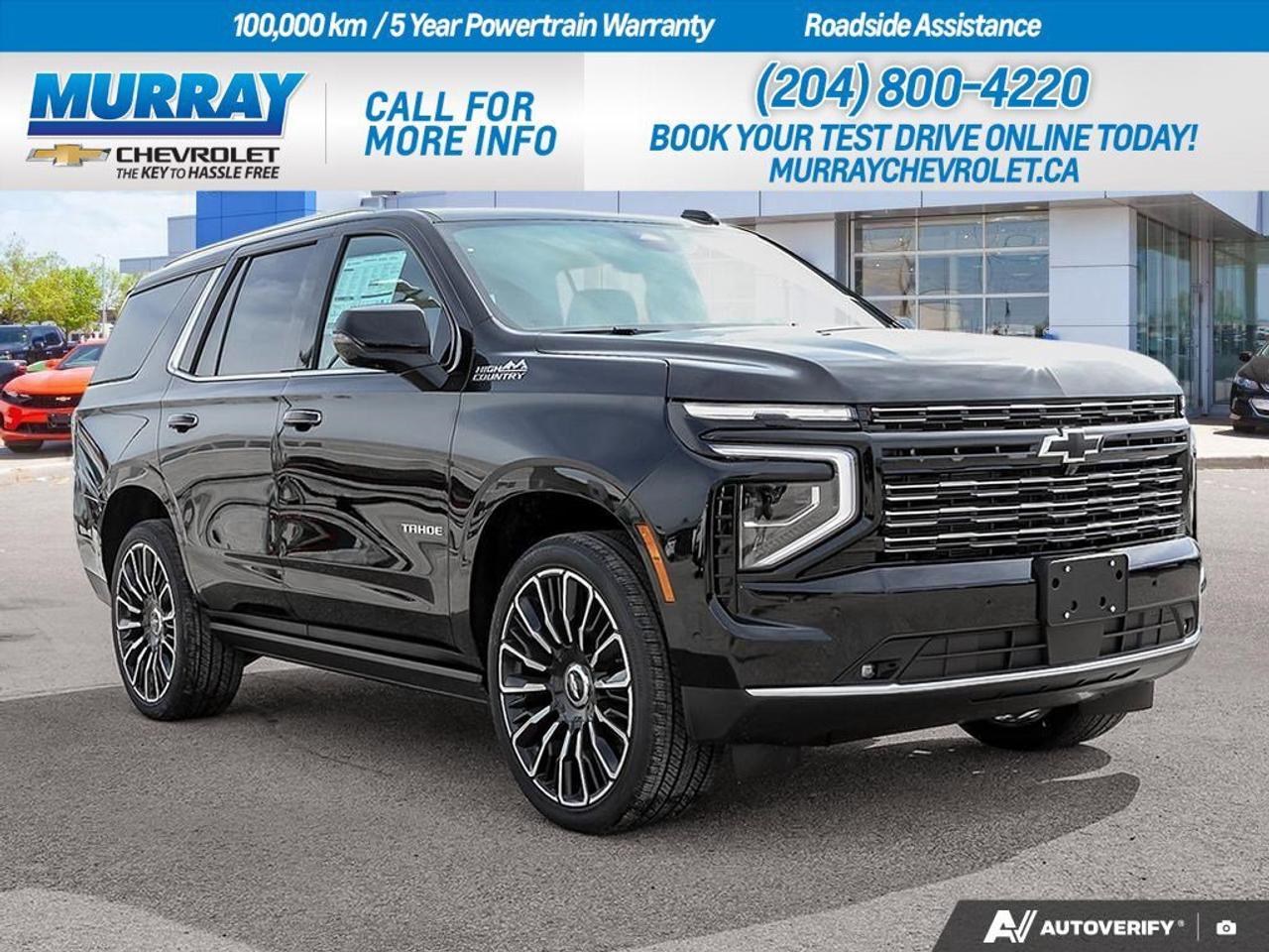 *ENGINE 6.2L ECOTEC3 V8* *3 YEARS SIRIUSXM* *LPO BLACK BOWTIE EMBLEMS*  The 2026 Chevrolet Tahoe High Country in the heart of Winnipeg is the epitome of luxury and power. With its commanding presence, this sport utility vehicle comes equipped with a formidable 6.2L ECOTEC3 V8 engine, offering a robust 420 horsepower and 624 Nm of torque, ensuring an exhilarating drive on every journey. The 10-speed automatic transmission complements the engine perfectly, providing smooth and precise gear shifts for an unmatched driving experience.  Step inside and indulge in the sophisticated atmosphere created by the Jet Black perforated leather seating surfaces, which promise comfort and style. The High Country Deluxe package further elevates your experience with a panoramic power sunroof and power-retractable assist steps, ensuring convenience and elegance at every turn. The advanced Air Ride Adaptive suspension system provides a smooth ride, adapting to the terrain seamlessly.  Stay connected and entertained with the integrated WiFi hotspot and premium sound system, while the advanced navigation system ensures you always find the best routes. The Chevrolet Tahoe High Country is designed to keep you safe and in control with features like adaptive cruise control, lane keeping assist, and a back-up camera. Elevate your driving experience with this exceptional SUV thats ready to take you on your next adventure.  Dealer Permit #1740