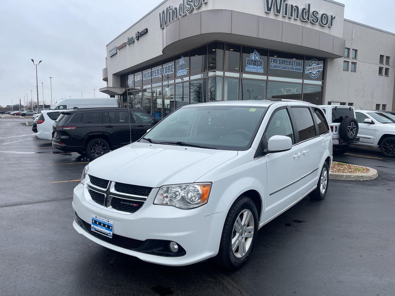 Odometer is 26468 kilometers below market average! Recent Arrival!White Knuckle Clearcoat 2017 Dodge Grand Caravan Crew FWD 6-Speed Automatic Pentastar 3.6L V6 VVT**CARPROOF CERTIFIED**.* PLEASE SEE OUR MAIN WEBSITE FOR MORE PICTURES AND CARFAX REPORTS * Buy in confidence at WINDSOR CHRYSLER with our 95-point safety inspection by our certified technicians. Searching for your upgrade has never been easier. You will immediately get the low market price based on our market research, which means no more wasted time shopping around for the best price, Its time to drive home the most car for your money today. OVER 100 Pre-Owned Vehicles in Stock! Our Finance Team will secure the Best Interest Rate from one of out 20 Auto Financing Lenders that can get you APPROVED! Financing Available For All Credit Types! Whether you have Great Credit, No Credit, Slow Credit, Bad Credit, Been Bankrupt, On Disability, Or on a Pension, we have options. Looking to just sell your vehicle? We buy all makes and models let us buy your vehicle. Proudly Serving Windsor, Essex, Leamington, Kingsville, Belle River, LaSalle, Amherstburg, Tecumseh, Lakeshore, Strathroy, Stratford, Leamington, Tilbury, Essex, St. Thomas, Waterloo, Wallaceburg, St. Clair Beach, Puce, Riverside, London, Chatham, Kitchener, Guelph, Goderich, Brantford, St. Catherines, Milton, Mississauga, Toronto, Hamilton, Oakville, Barrie, Scarborough, and the GTA.